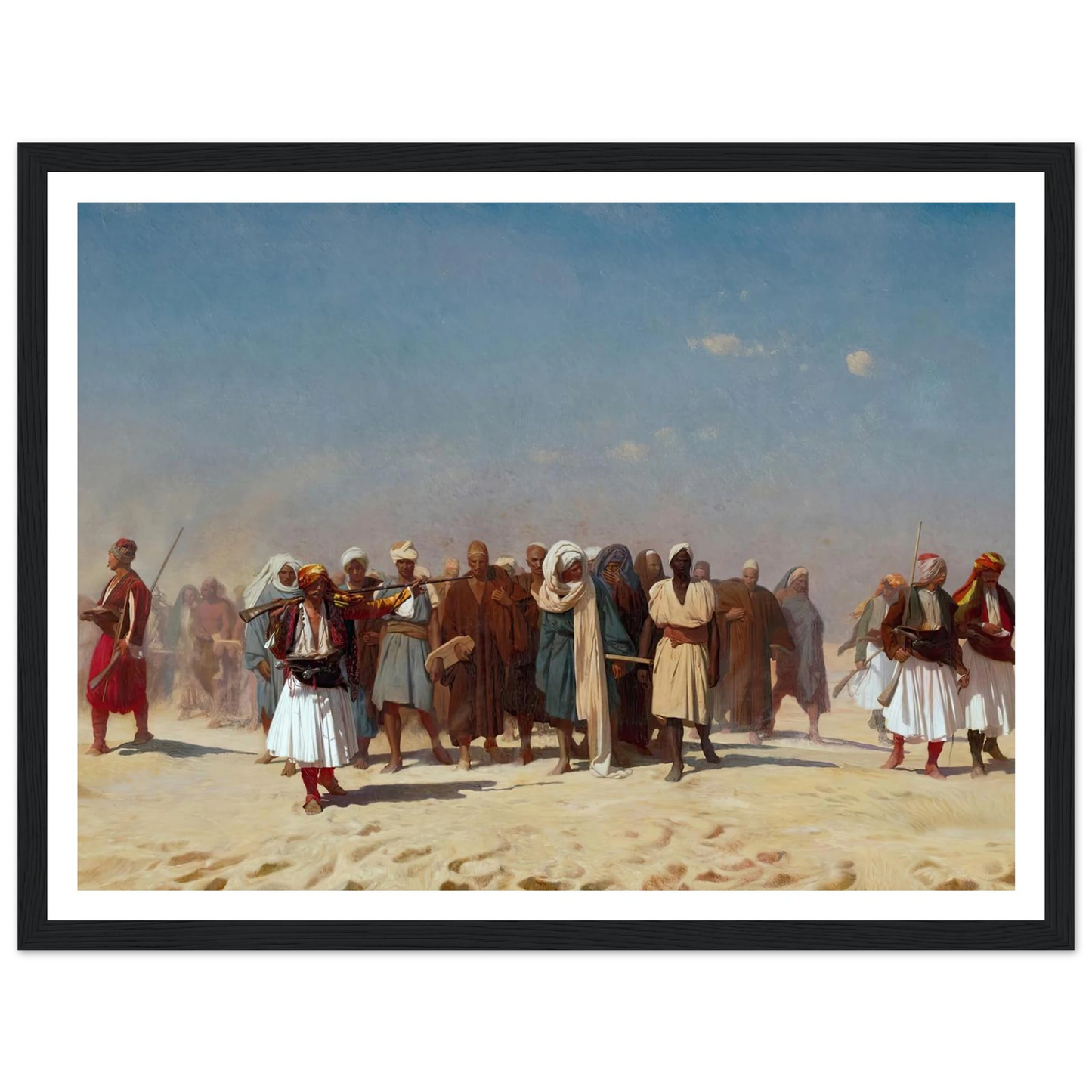 Egyptian Recruits Crossing The Desert (1857) Art Print | Jean Leon Gerome - Framed Poster - 30x40 cm / 12x16″ - Black frame