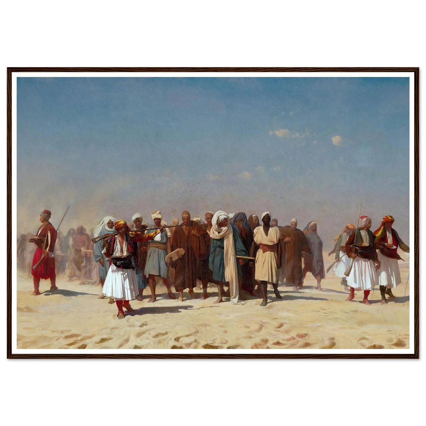 Egyptian Recruits Crossing The Desert (1857) Art Print | Jean Leon Gerome - Framed Poster - 30x40 cm / 12x16″ - Black frame
