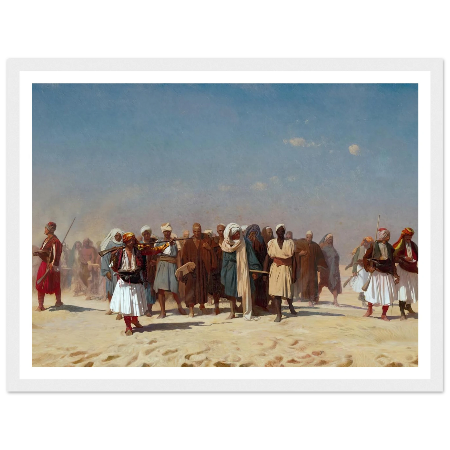 Egyptian Recruits Crossing The Desert (1857) Art Print | Jean Leon Gerome - Framed Poster - 30x40 cm / 12x16″ - Black frame