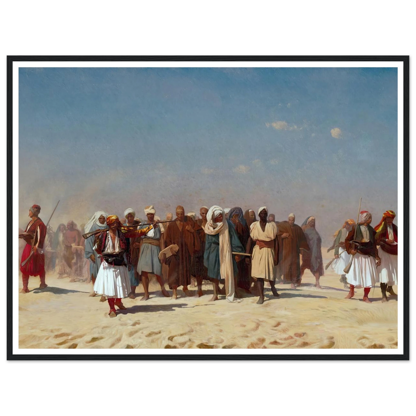 Egyptian Recruits Crossing The Desert (1857) Art Print | Jean Leon Gerome - Framed Poster - 30x40 cm / 12x16″ - Black frame
