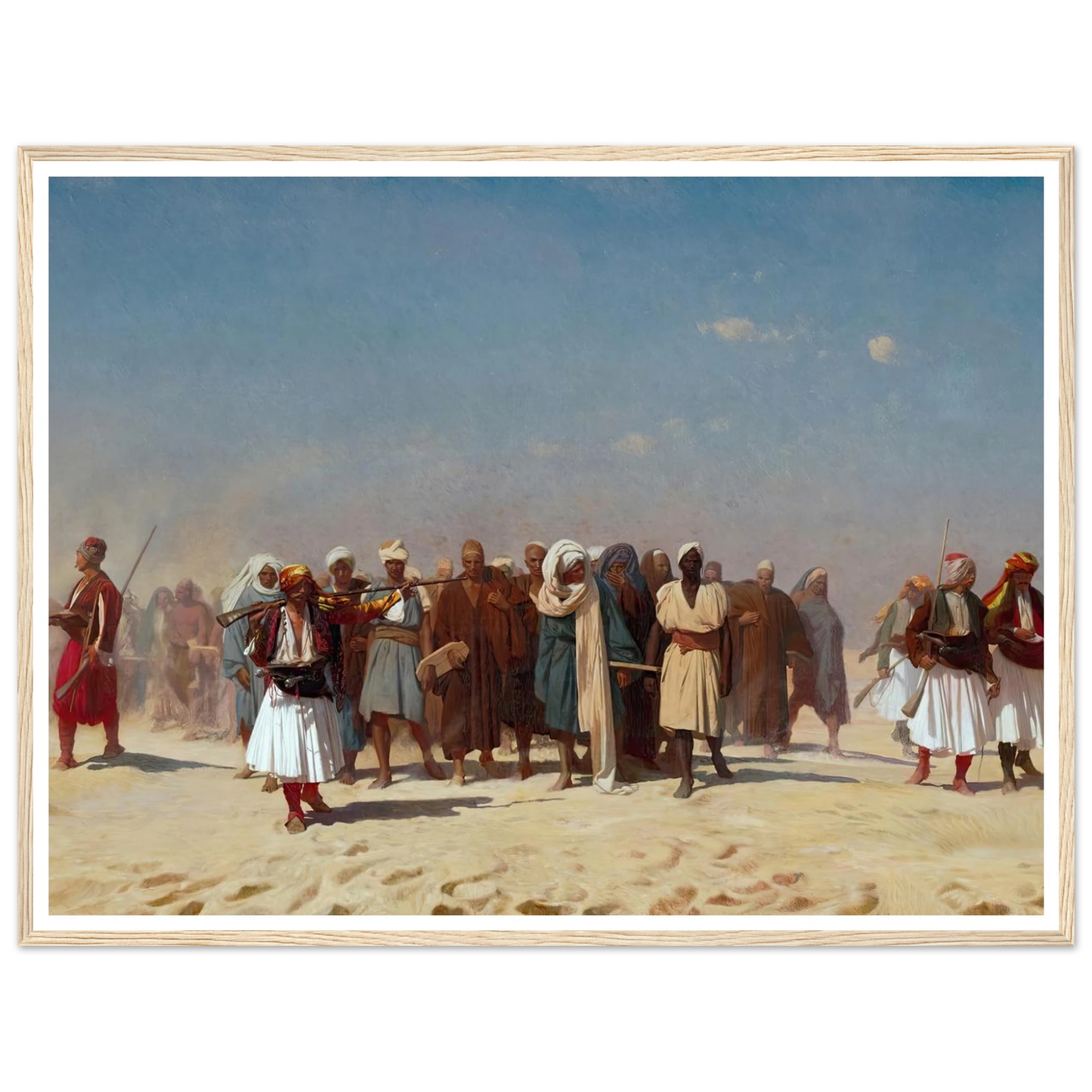 Egyptian Recruits Crossing The Desert (1857) Art Print | Jean Leon Gerome - Framed Poster - 30x40 cm / 12x16″ - Black frame