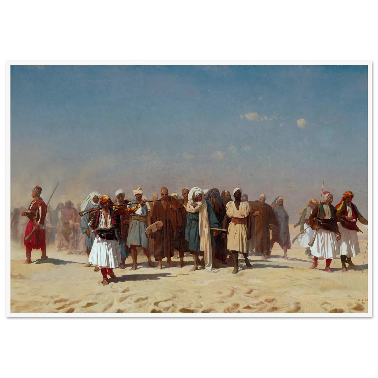 Egyptian Recruits Crossing The Desert (1857) Art Print | Jean Leon Gerome - Framed Poster - 30x40 cm / 12x16″ - Black frame