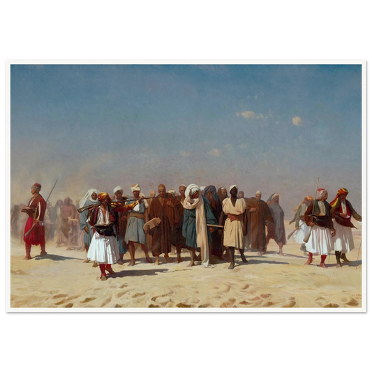 Egyptian Recruits Crossing The Desert (1857) Art Print | Jean Leon Gerome - Framed Poster - 30x40 cm / 12x16″ - Black frame