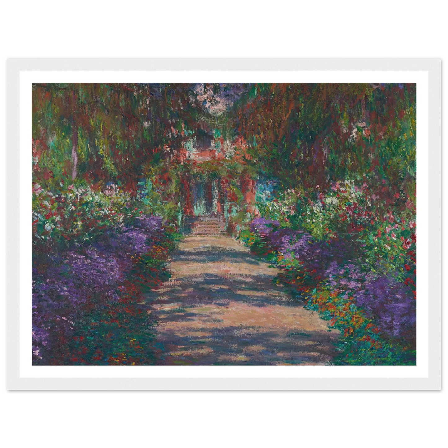 Eine Allee in Monets Garten in Giverny (1902) Art Print | Claude Monet - Framed Poster - 30x40 cm / 12x16″ - Black frame