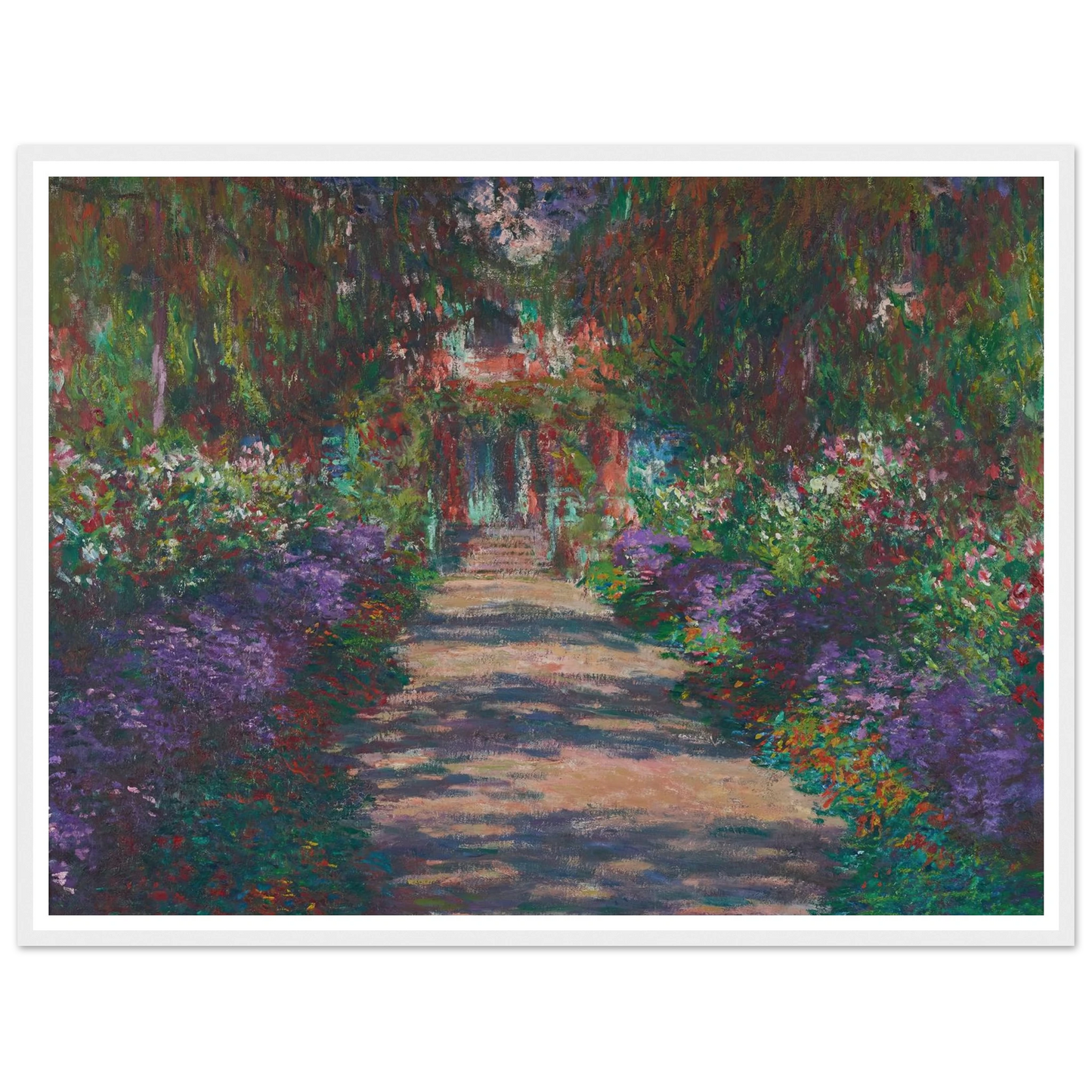 Eine Allee in Monets Garten in Giverny (1902) Art Print | Claude Monet - Framed Poster - 30x40 cm / 12x16″ - Black frame