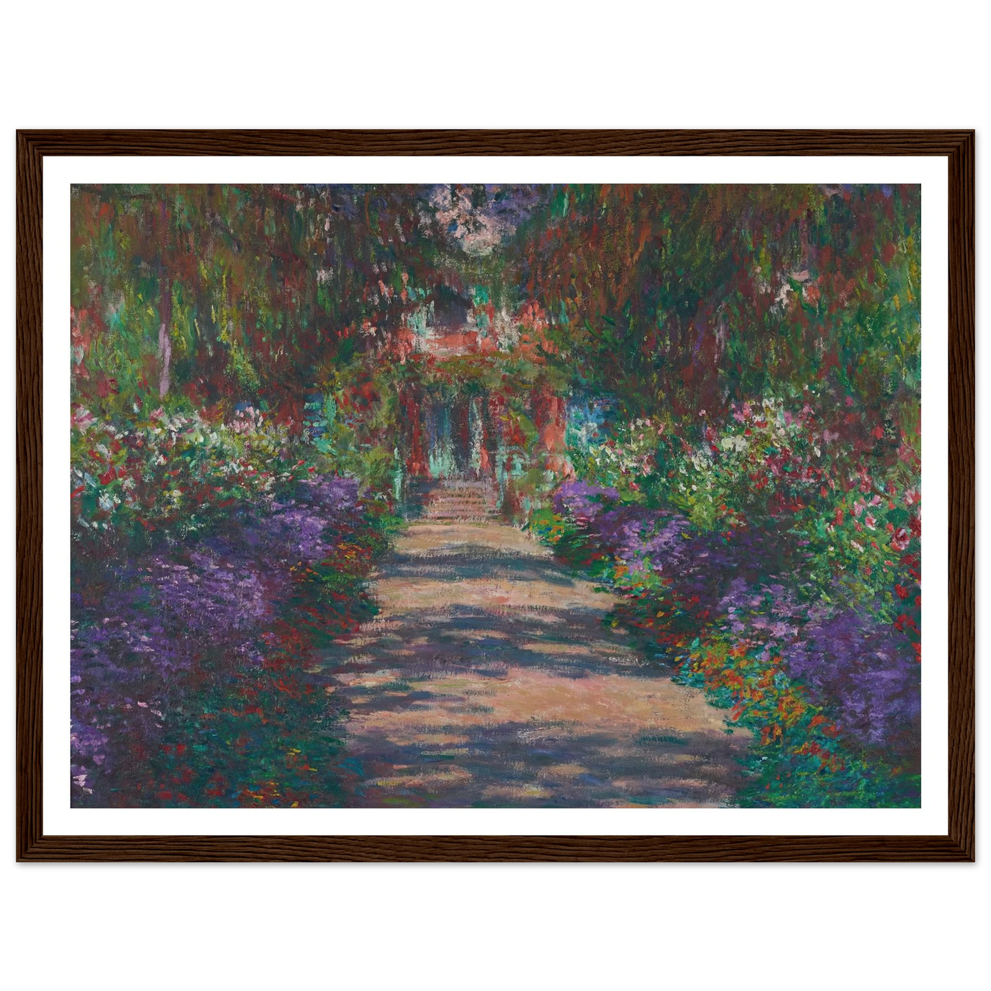 Eine Allee in Monets Garten in Giverny (1902) Art Print | Claude Monet - Framed Poster - 30x40 cm / 12x16″ - Black frame
