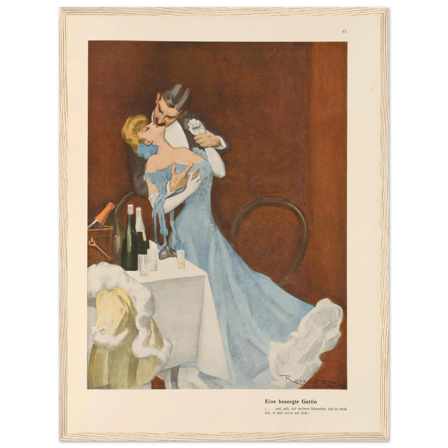 Eine besorgte Gattin (1908) Art Print | Ferdinand Freiherr von Reznicek - Framed Poster - 30x40 cm / 12x16″ - Black frame