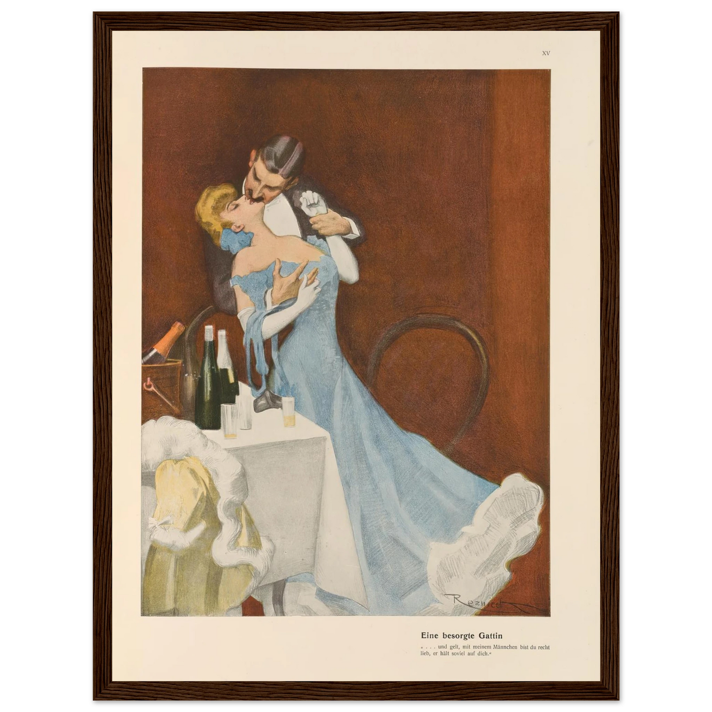 Eine besorgte Gattin (1908) Art Print | Ferdinand Freiherr von Reznicek - Framed Poster - 30x40 cm / 12x16″ - Black frame