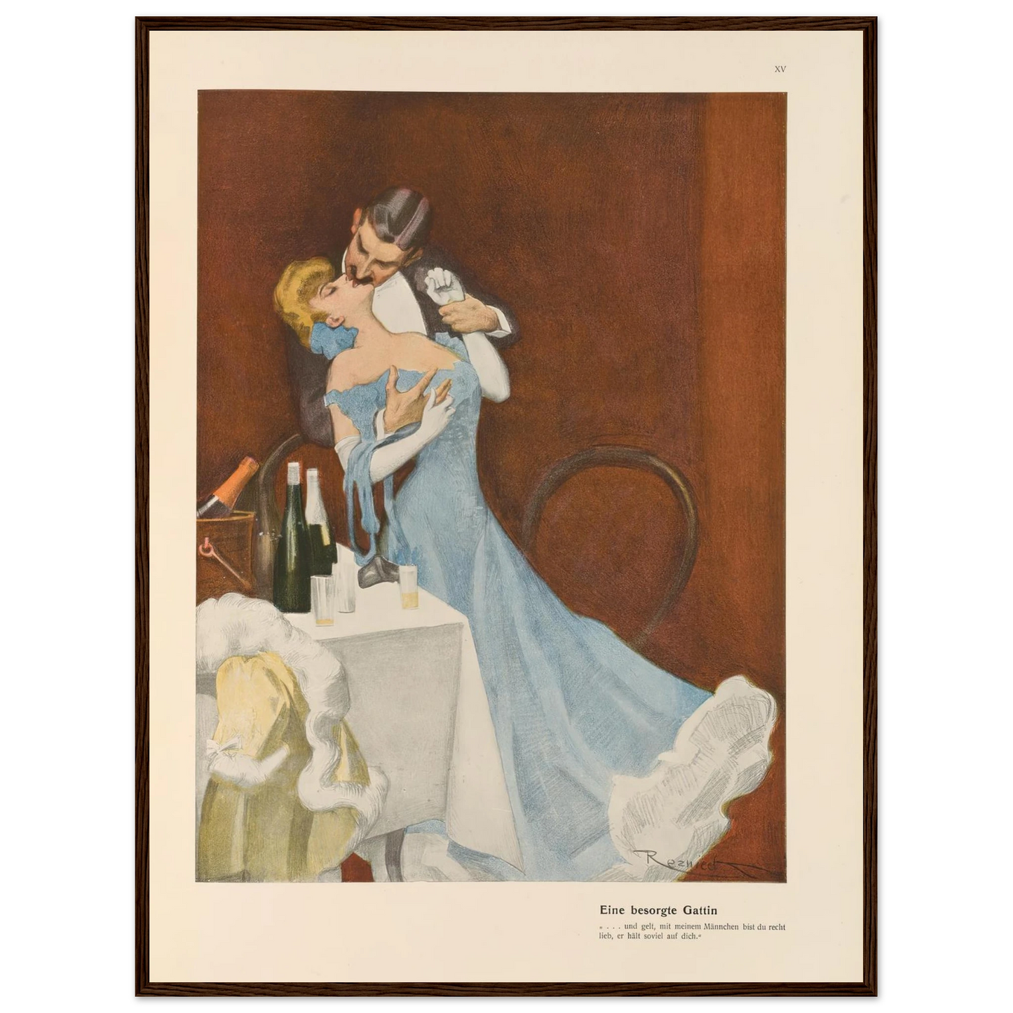 Eine besorgte Gattin (1908) Art Print | Ferdinand Freiherr von Reznicek - Framed Poster - 30x40 cm / 12x16″ - Black frame