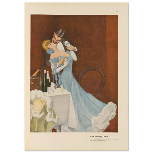 Eine besorgte Gattin (1908) Art Print | Ferdinand Freiherr von Reznicek - Framed Poster - 30x40 cm / 12x16″ - Black frame