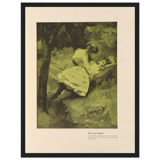 Eine gute Mutter (1908) Art Print | Ferdinand Freiherr von Reznicek - Framed Poster - 30x40 cm / 12x16″ - Black frame