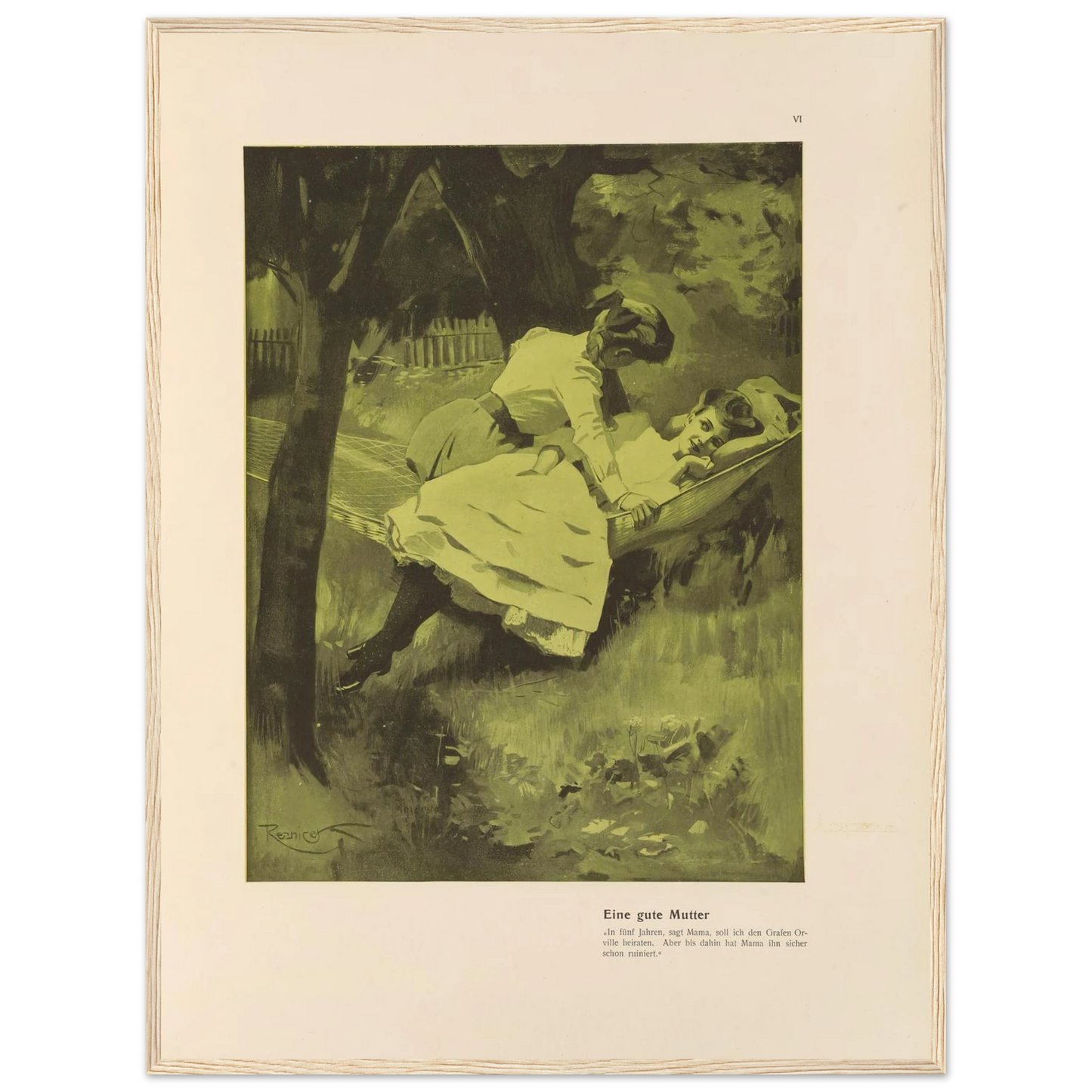 Eine gute Mutter (1908) Art Print | Ferdinand Freiherr von Reznicek - Framed Poster - 30x40 cm / 12x16″ - Black frame