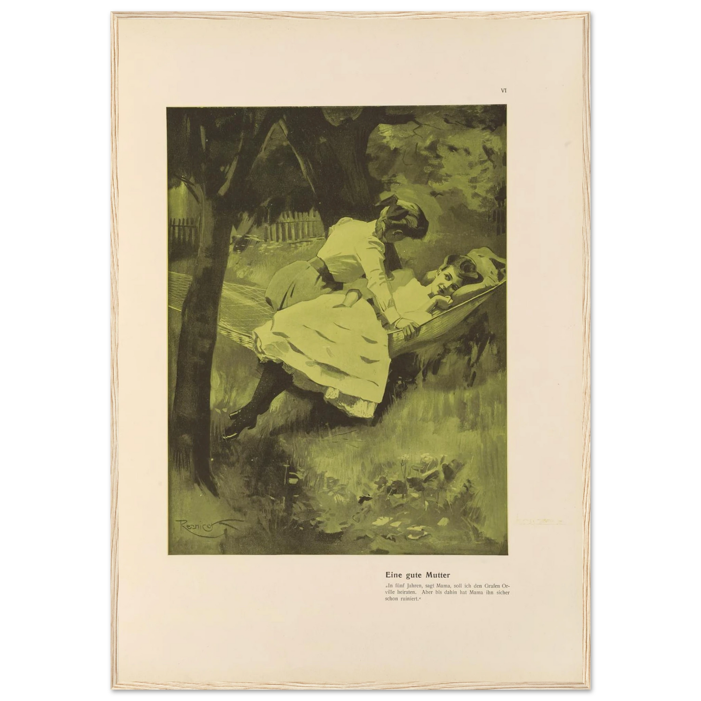 Eine gute Mutter (1908) Art Print | Ferdinand Freiherr von Reznicek - Framed Poster - 30x40 cm / 12x16″ - Black frame