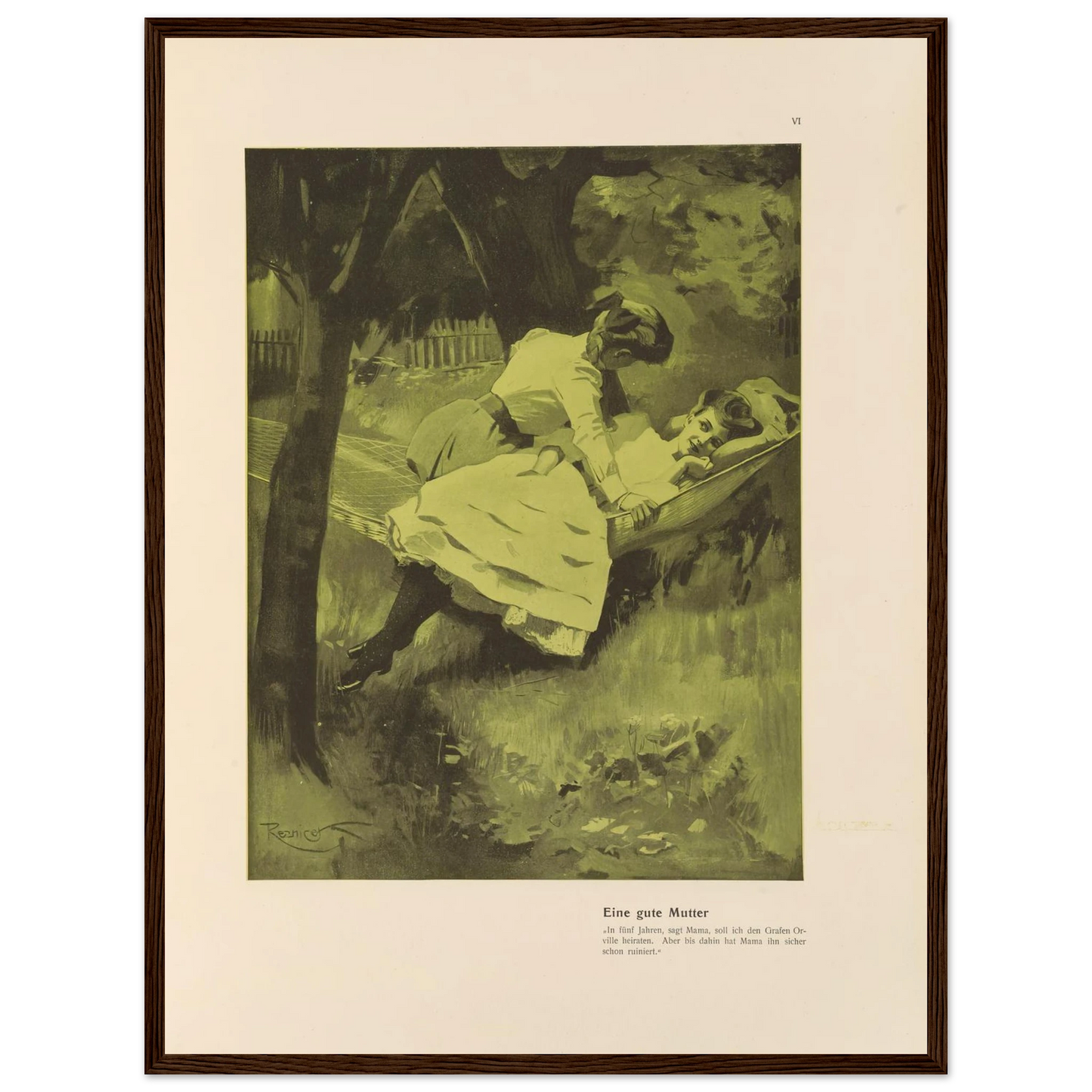 Eine gute Mutter (1908) Art Print | Ferdinand Freiherr von Reznicek - Framed Poster - 30x40 cm / 12x16″ - Black frame