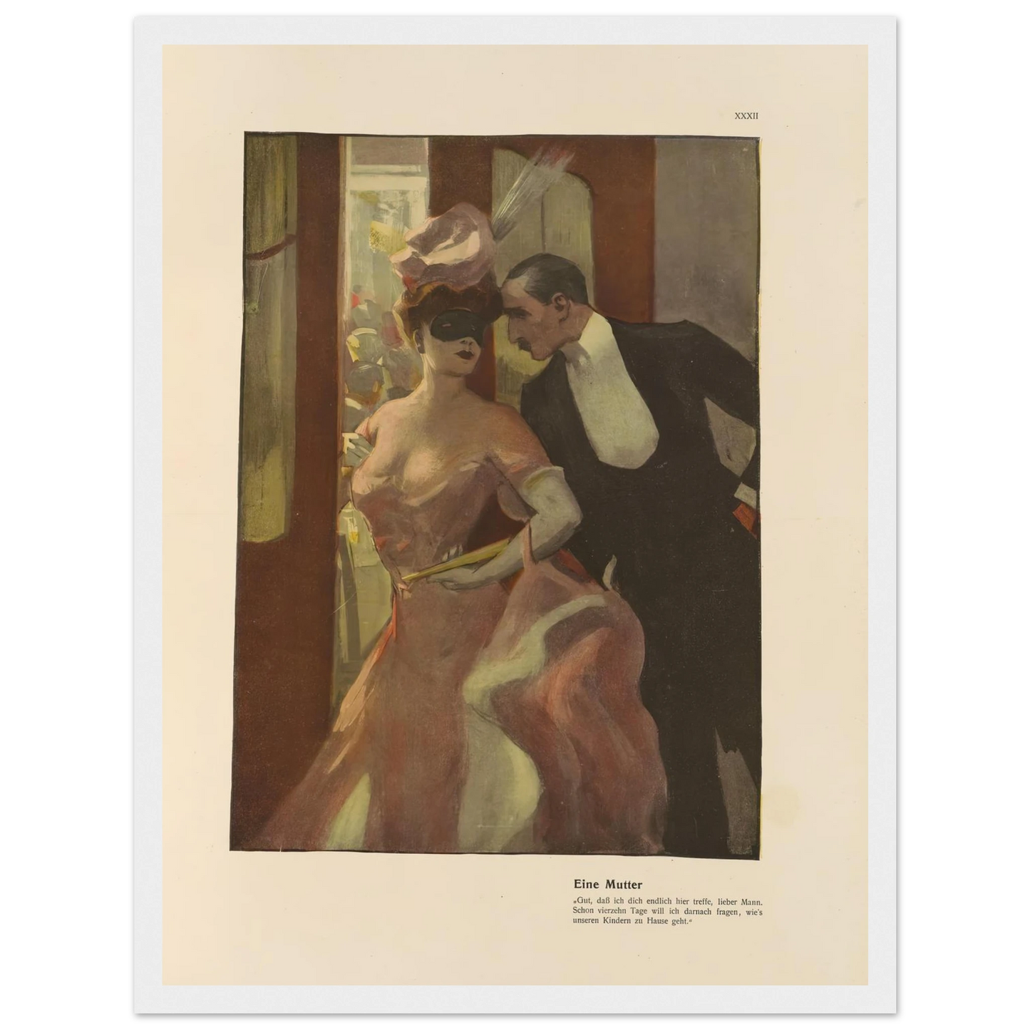 Eine Mutter (1908) Art Print | Ferdinand Freiherr von Reznicek - Framed Poster - 30x40 cm / 12x16″ - Black frame