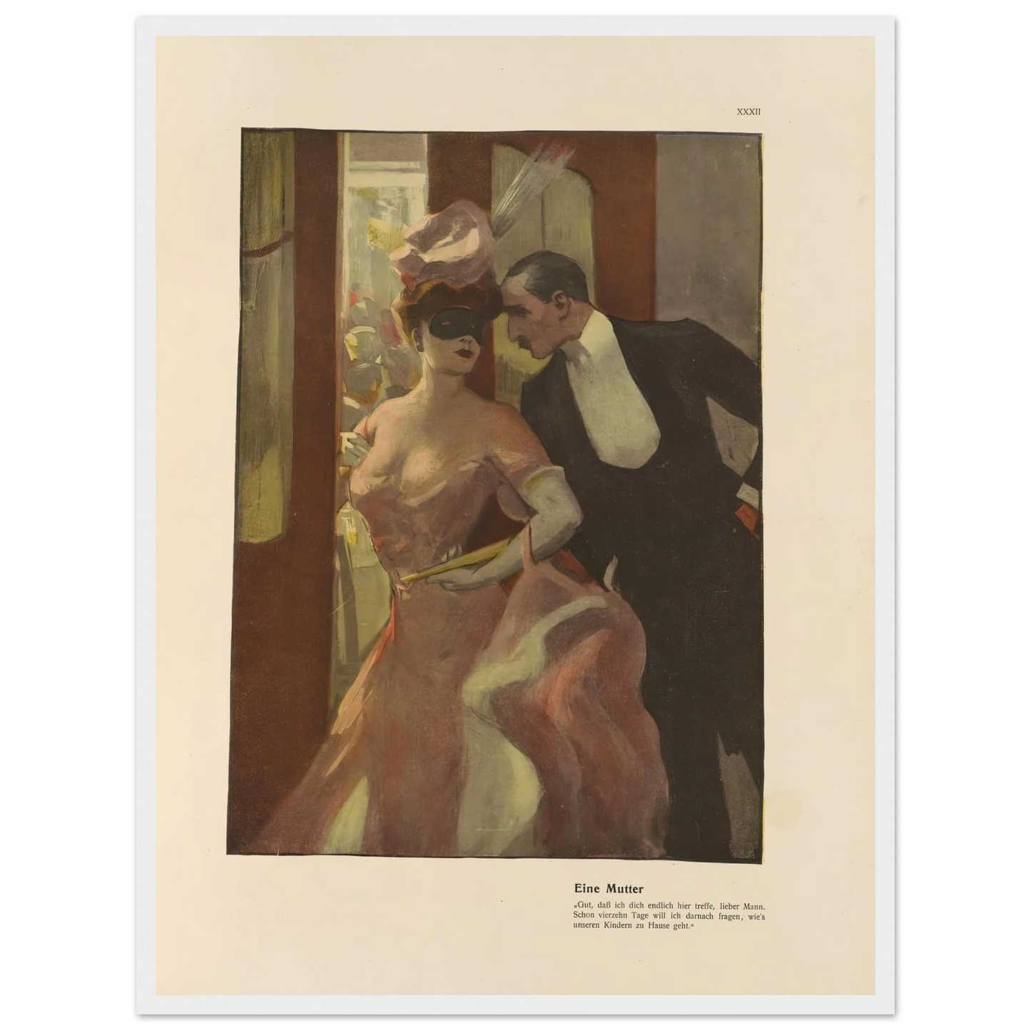 Eine Mutter (1908) Art Print | Ferdinand Freiherr von Reznicek - Framed Poster - 30x40 cm / 12x16″ - Black frame