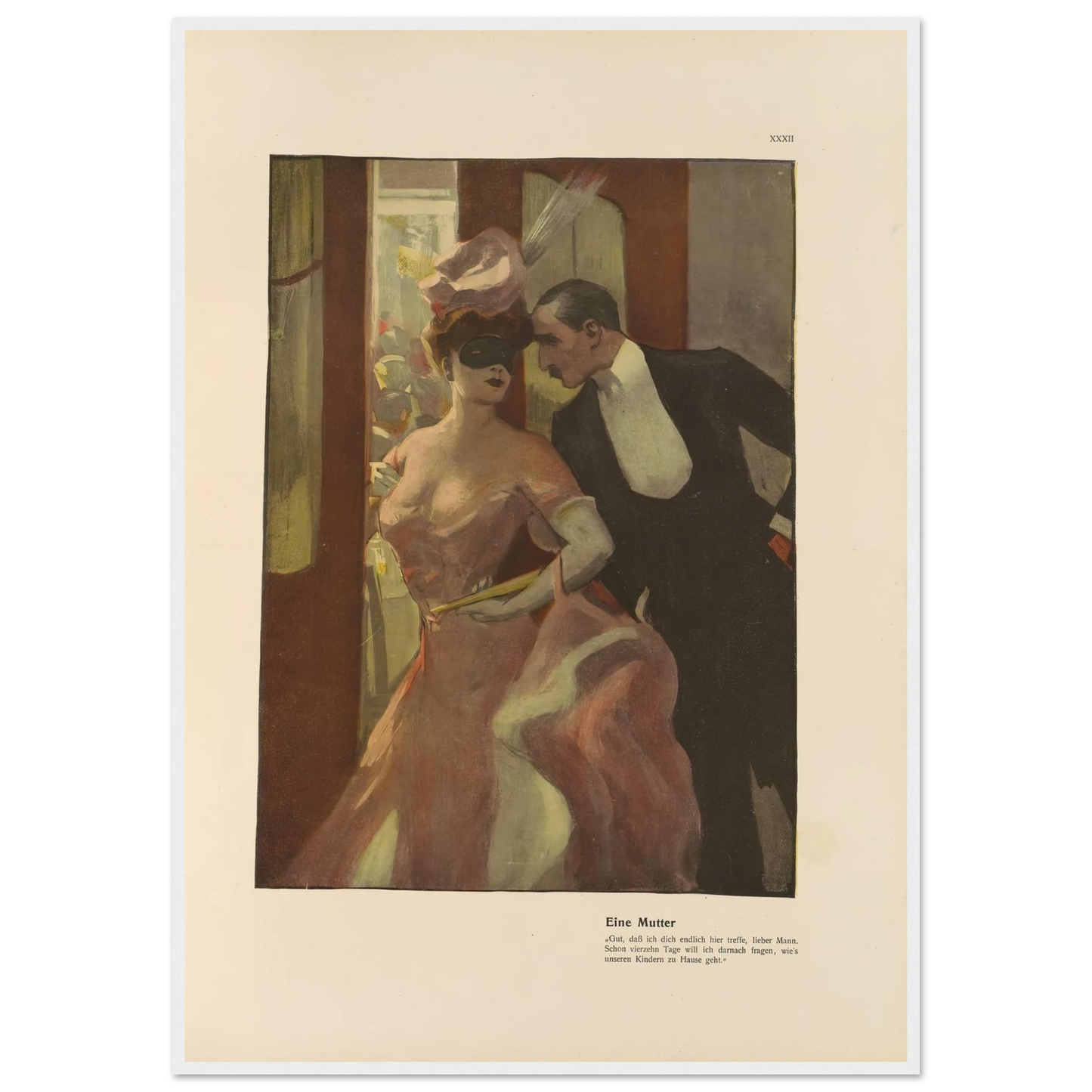 Eine Mutter (1908) Art Print | Ferdinand Freiherr von Reznicek - Framed Poster - 30x40 cm / 12x16″ - Black frame