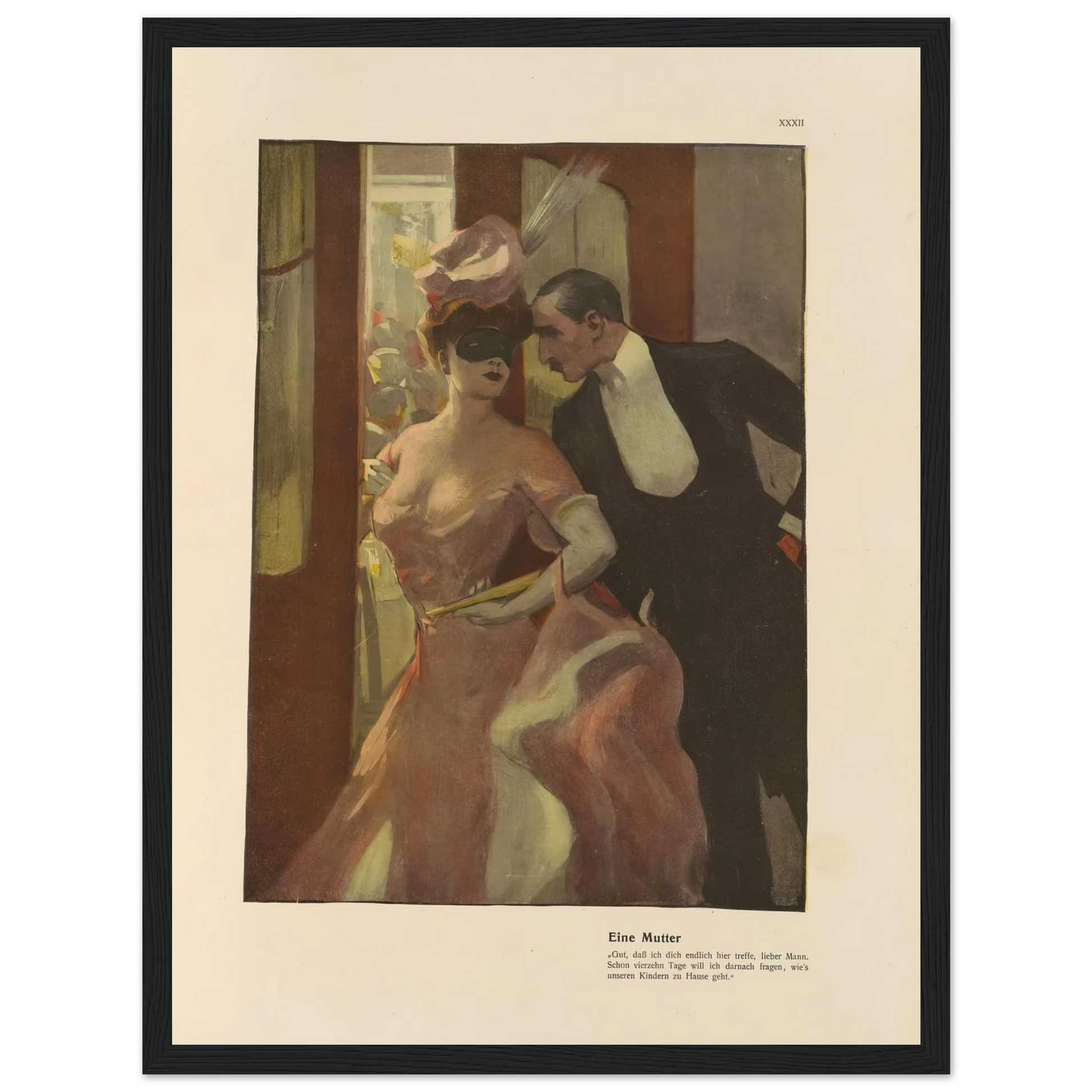 Eine Mutter (1908) Art Print | Ferdinand Freiherr von Reznicek - Framed Poster - 30x40 cm / 12x16″ - Black frame