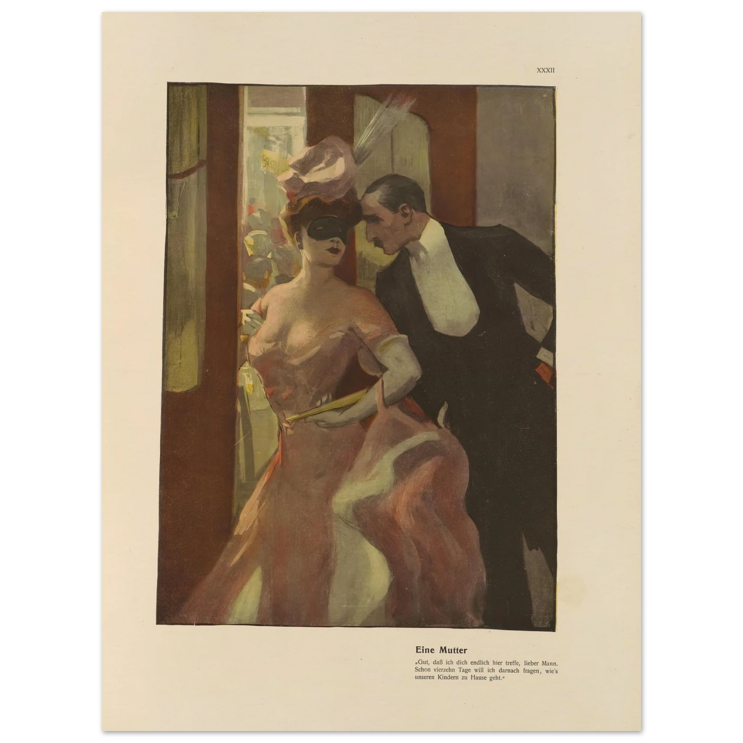 Eine Mutter (1908) Art Print | Ferdinand Freiherr von Reznicek - Framed Poster - 30x40 cm / 12x16″ - Black frame