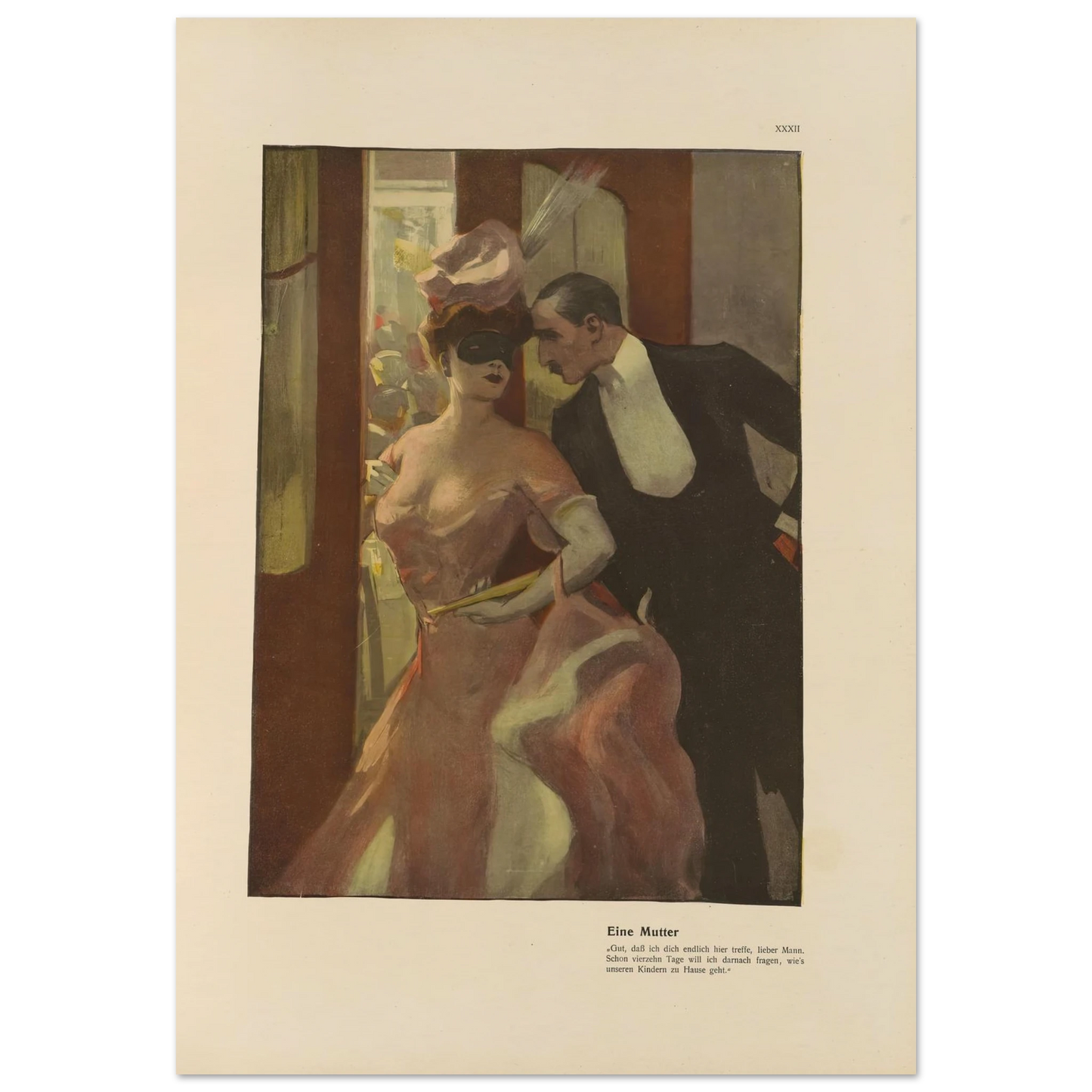 Eine Mutter (1908) Art Print | Ferdinand Freiherr von Reznicek - Framed Poster - 30x40 cm / 12x16″ - Black frame