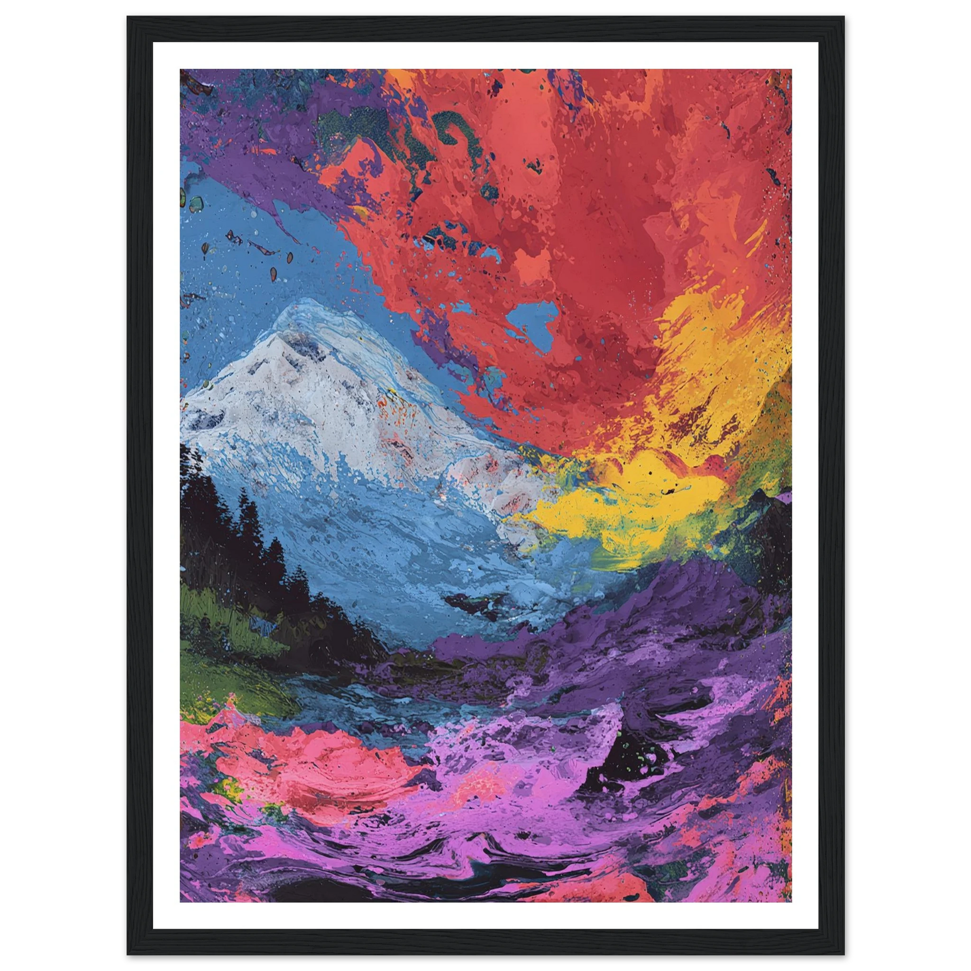 Electric Alpine - Framed Poster - 30x40 cm / 12x16″ - Black frame