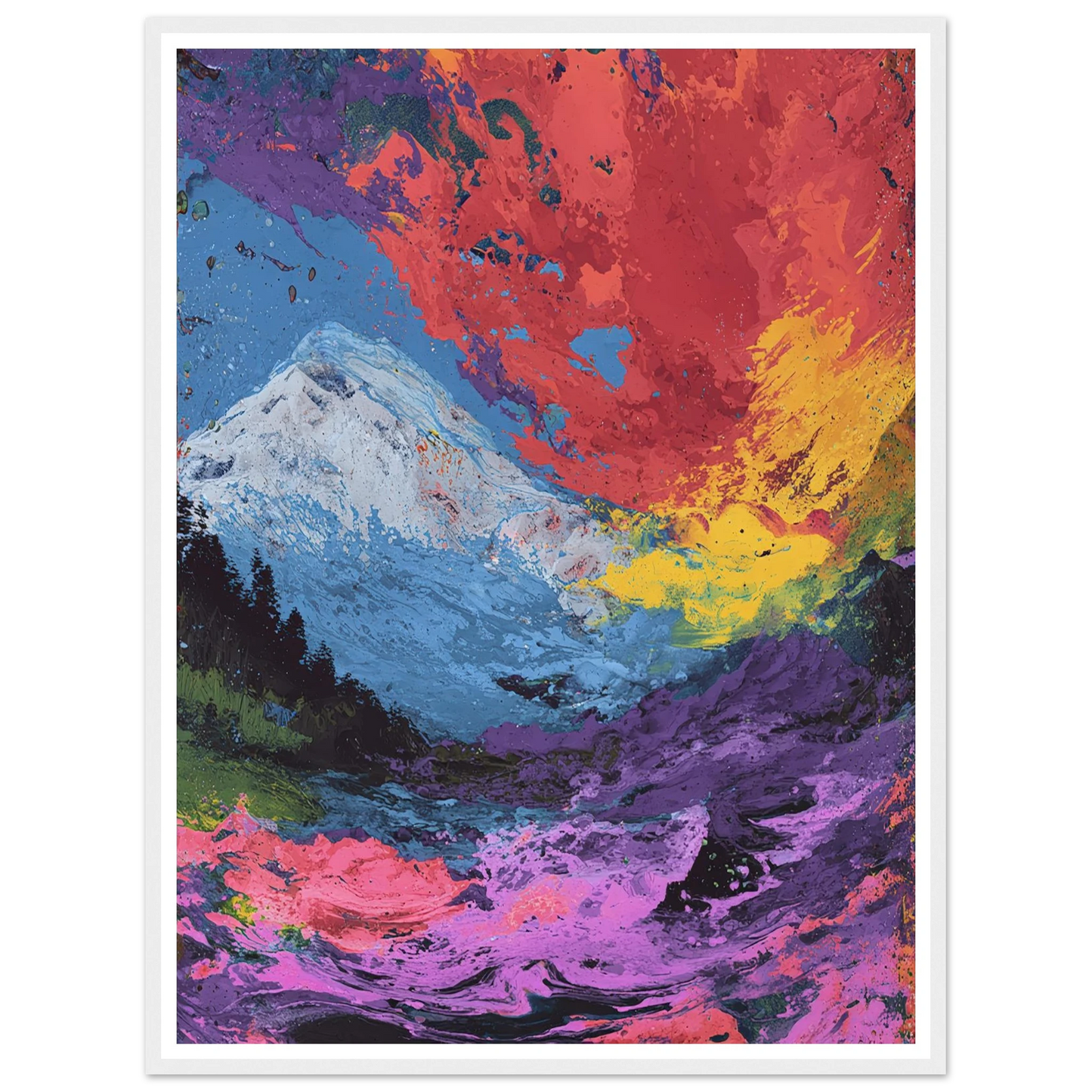 Electric Alpine - Framed Poster - 30x40 cm / 12x16″ - Black frame