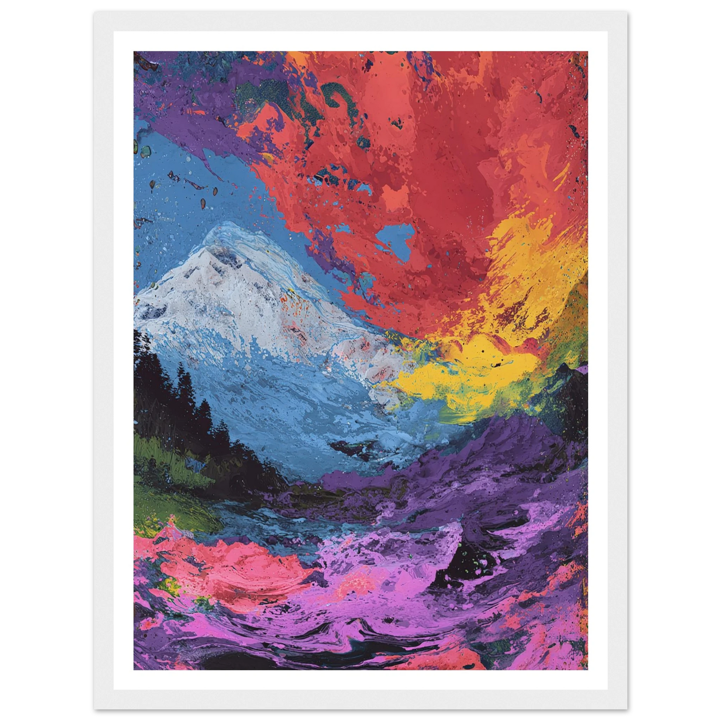 Electric Alpine - Framed Poster - 30x40 cm / 12x16″ - Black frame