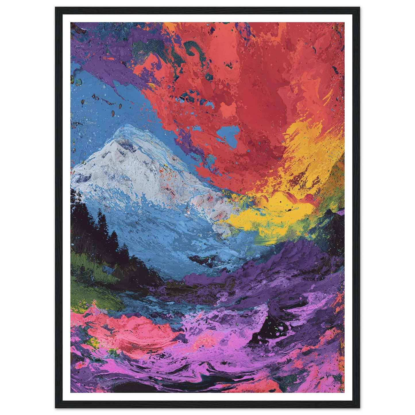 Electric Alpine - Framed Poster - 30x40 cm / 12x16″ - Black frame