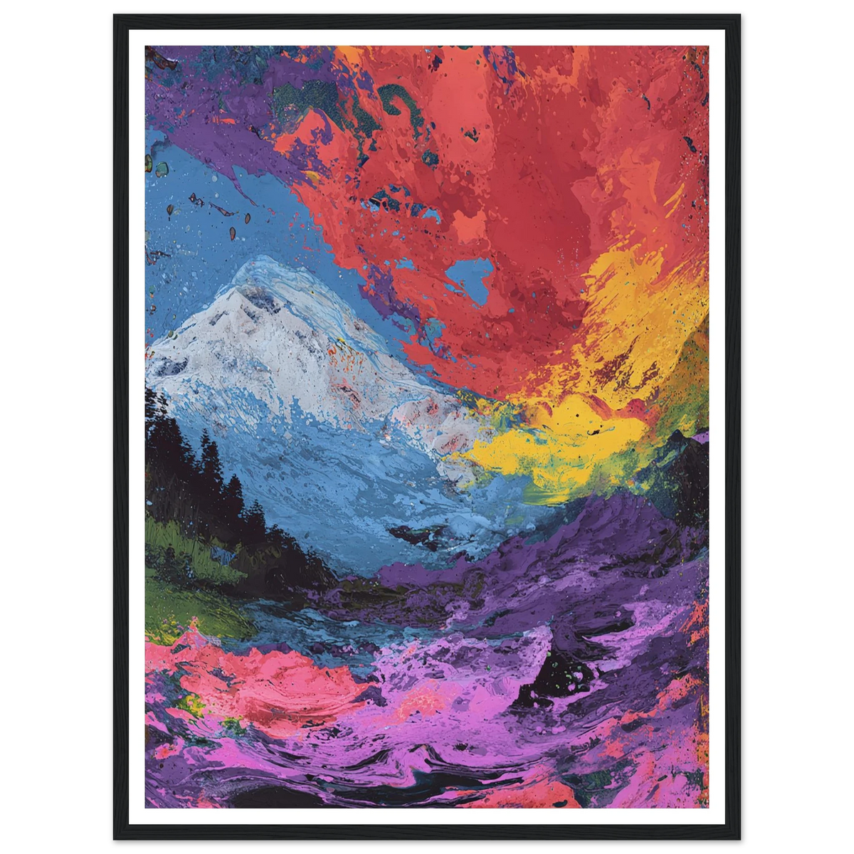 Electric Alpine - Framed Poster - 30x40 cm / 12x16″ - Black frame