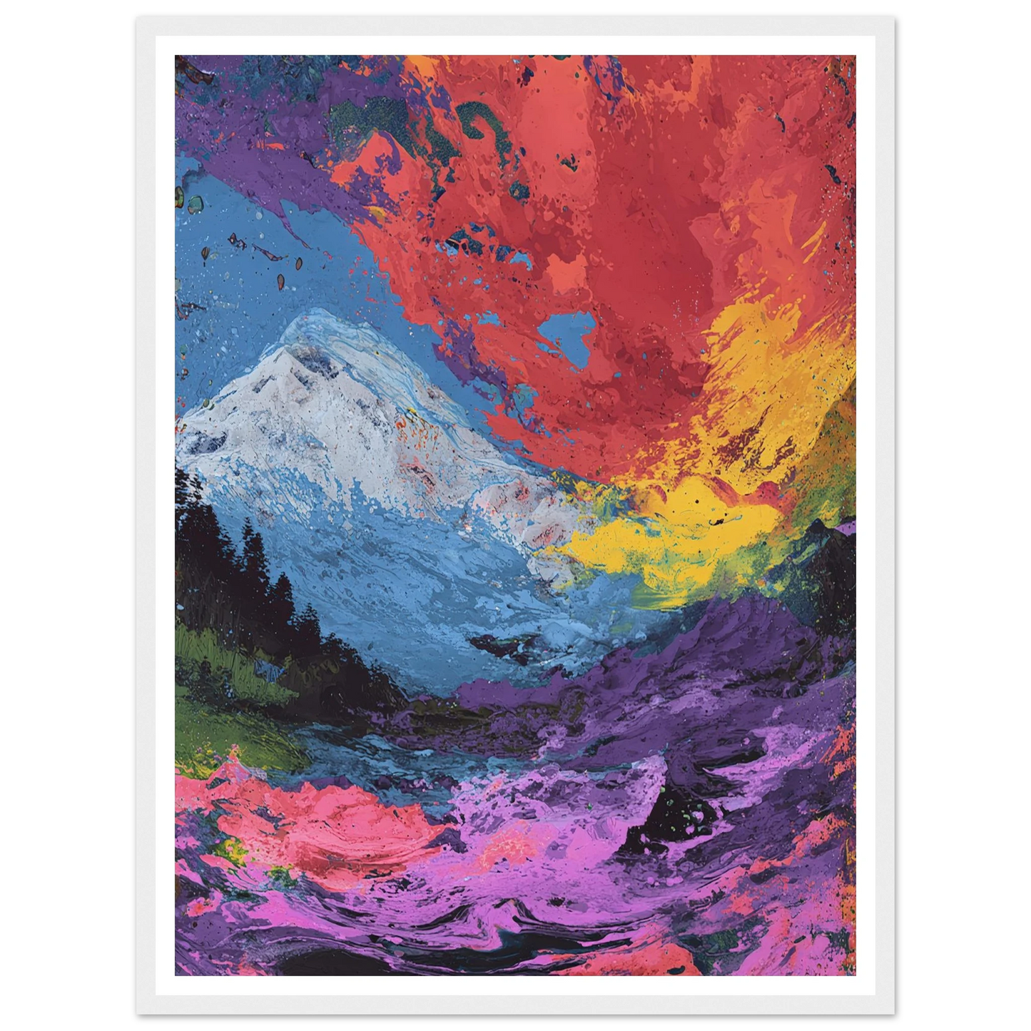 Electric Alpine - Framed Poster - 30x40 cm / 12x16″ - Black frame