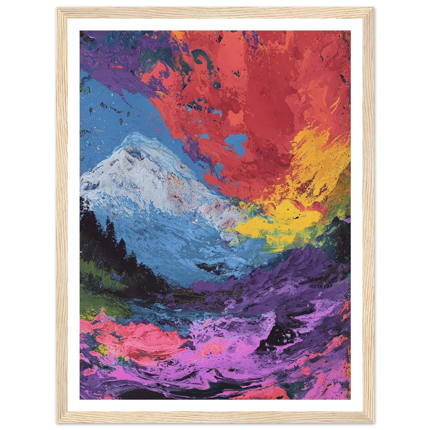 Electric Alpine - Framed Poster - 30x40 cm / 12x16″ - Black frame