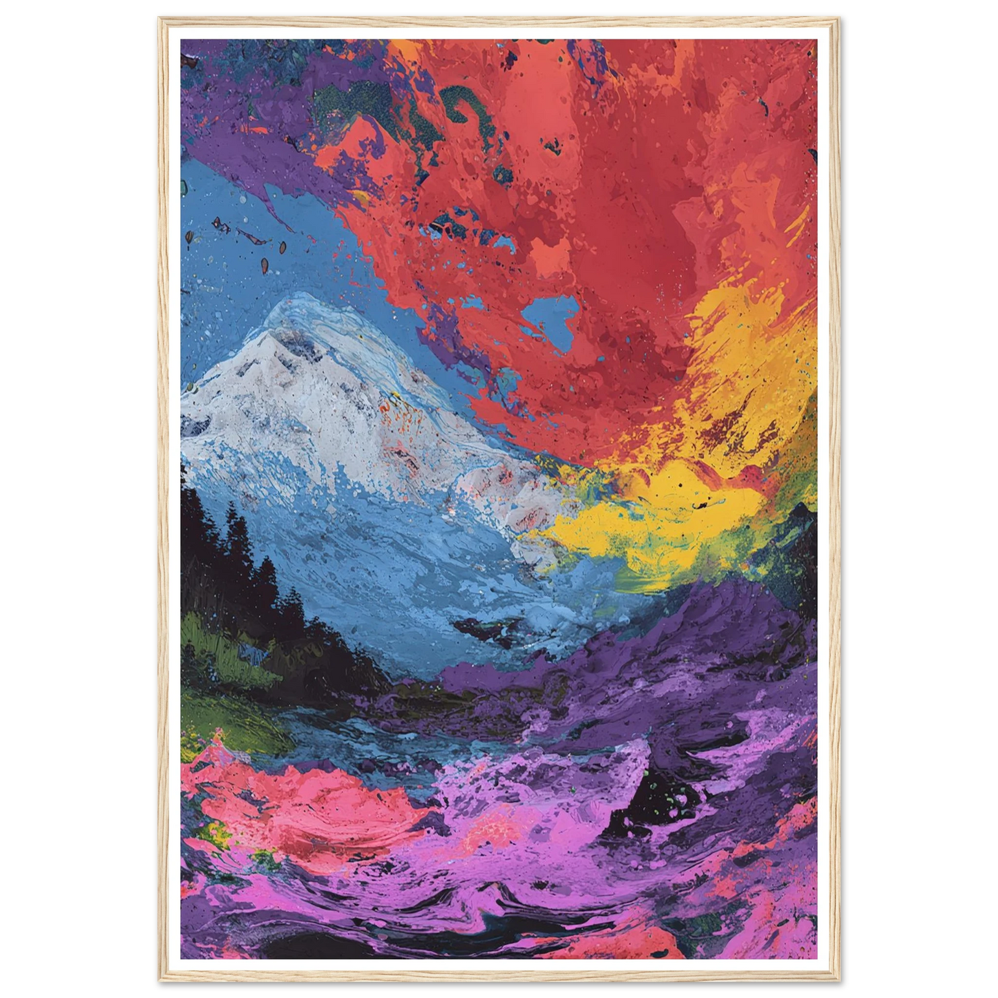 Electric Alpine - Framed Poster - 30x40 cm / 12x16″ - Black frame