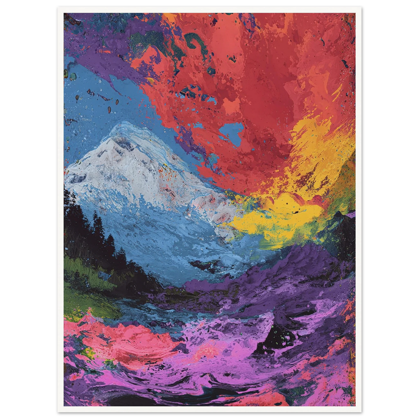 Electric Alpine - Framed Poster - 30x40 cm / 12x16″ - Black frame