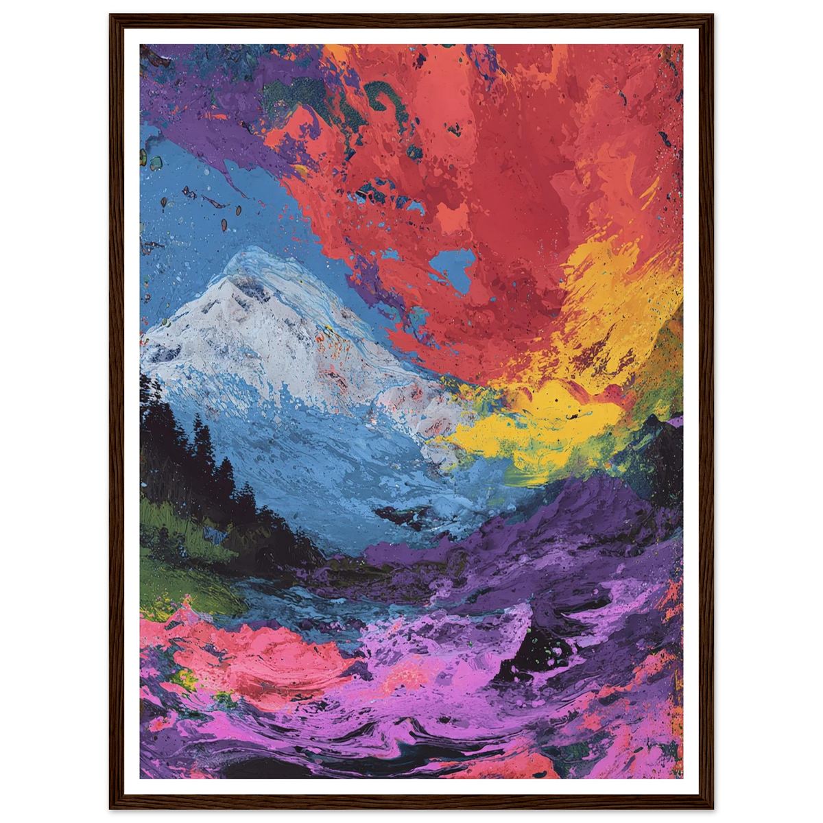 Electric Alpine - Framed Poster - 30x40 cm / 12x16″ - Black frame