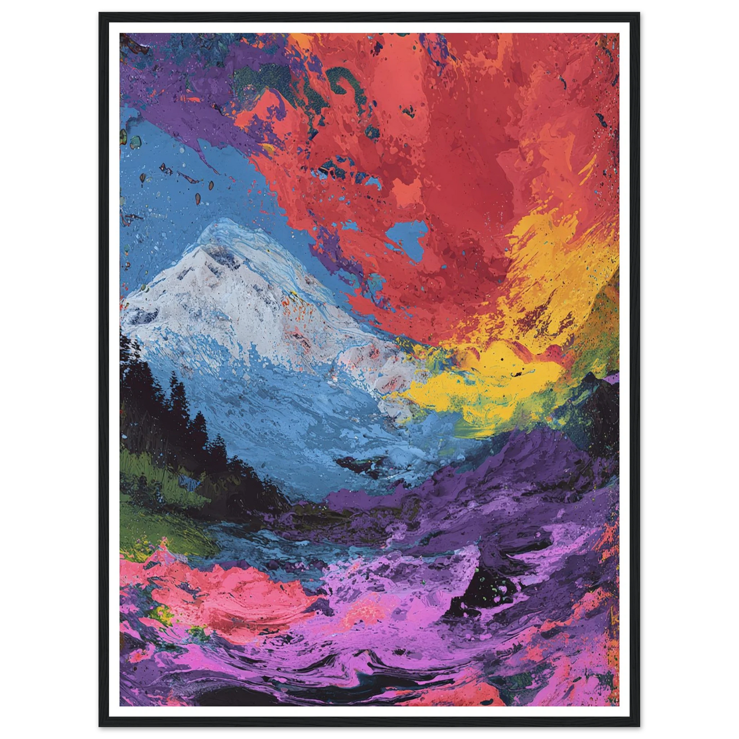 Electric Alpine - Framed Poster - 30x40 cm / 12x16″ - Black frame