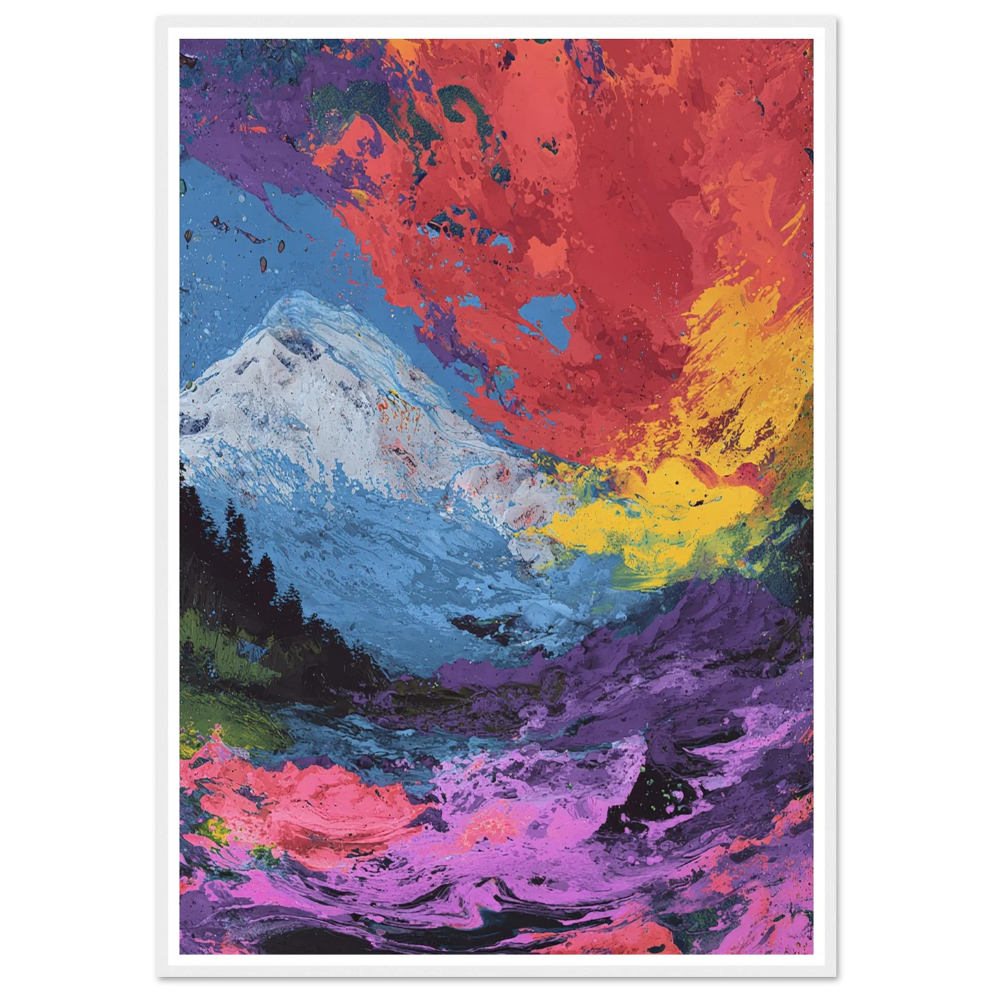 Electric Alpine - Framed Poster - 30x40 cm / 12x16″ - Black frame