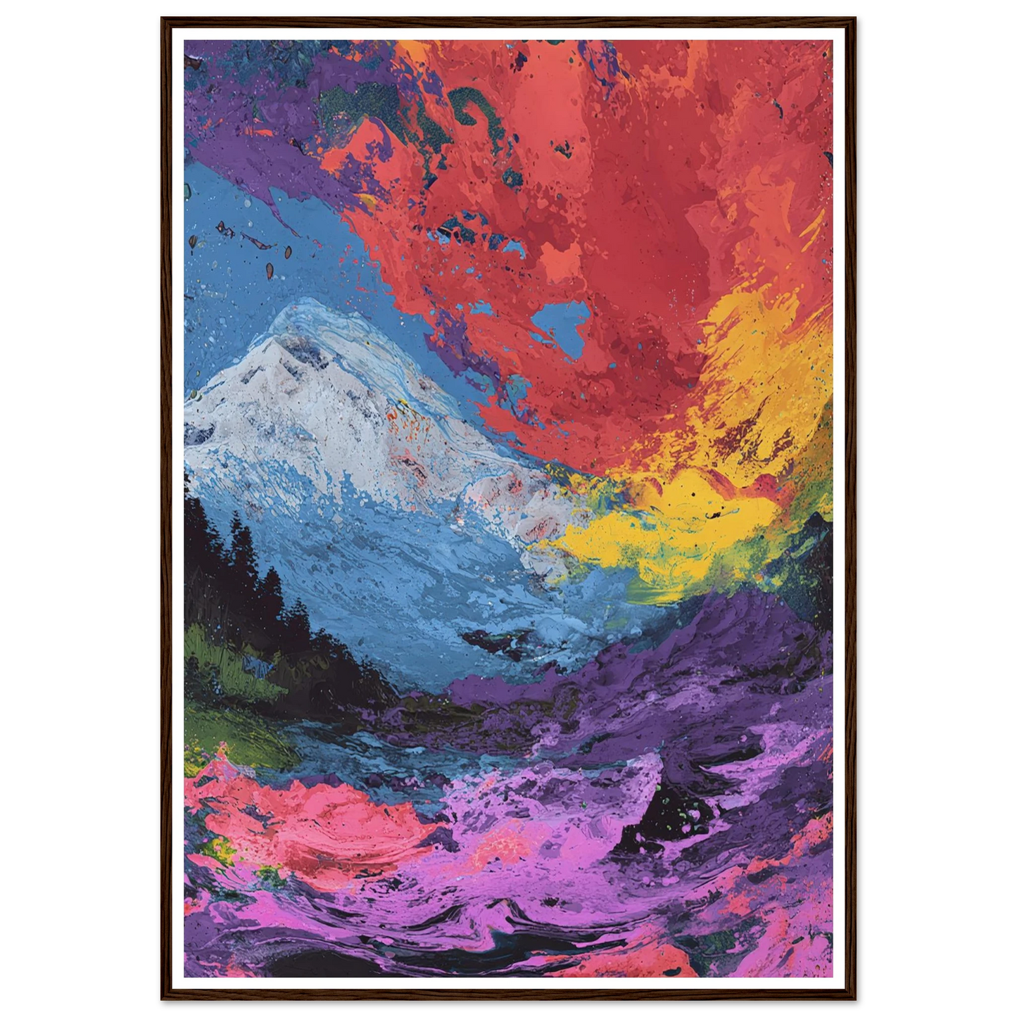 Electric Alpine - Framed Poster - 30x40 cm / 12x16″ - Black frame