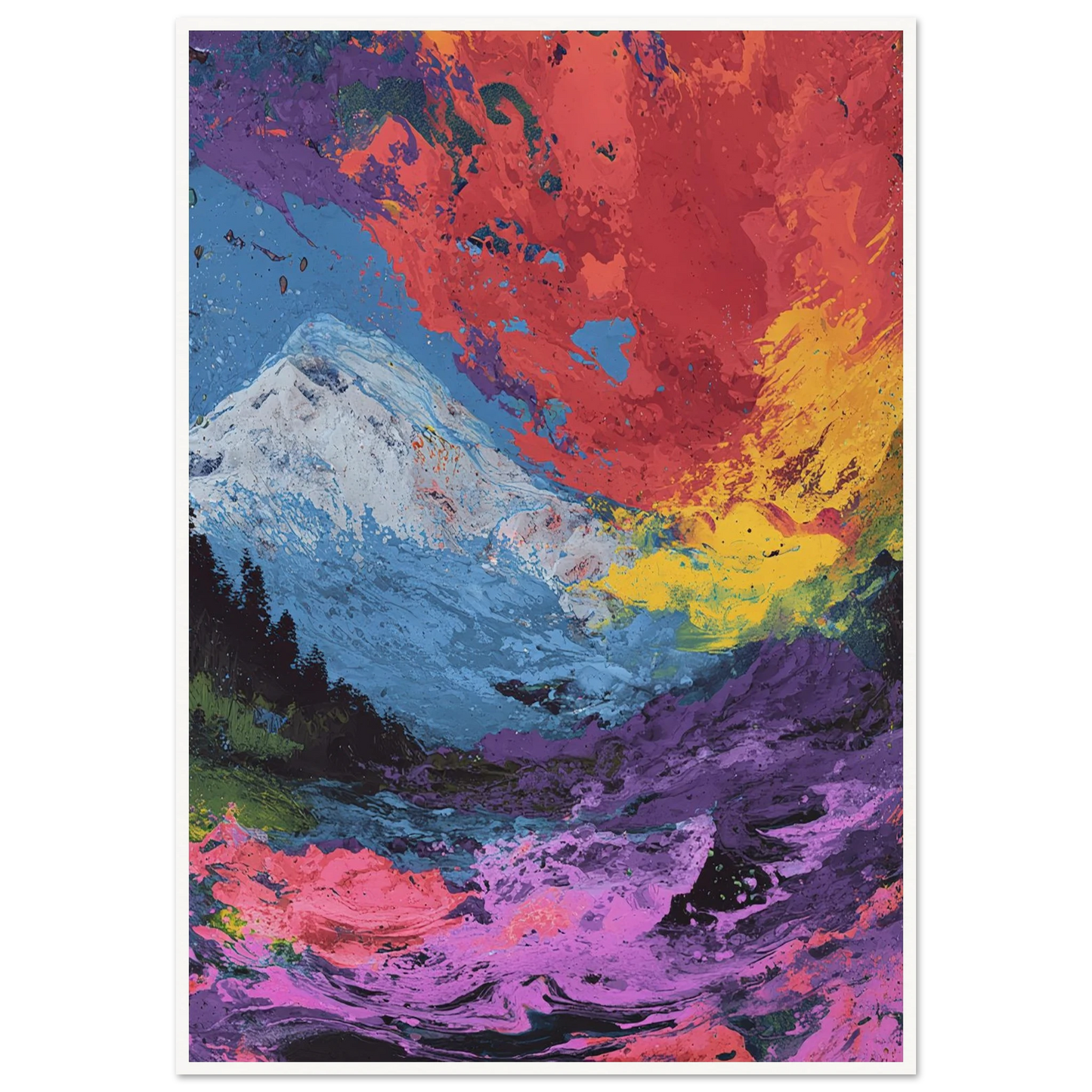 Electric Alpine - Framed Poster - 30x40 cm / 12x16″ - Black frame