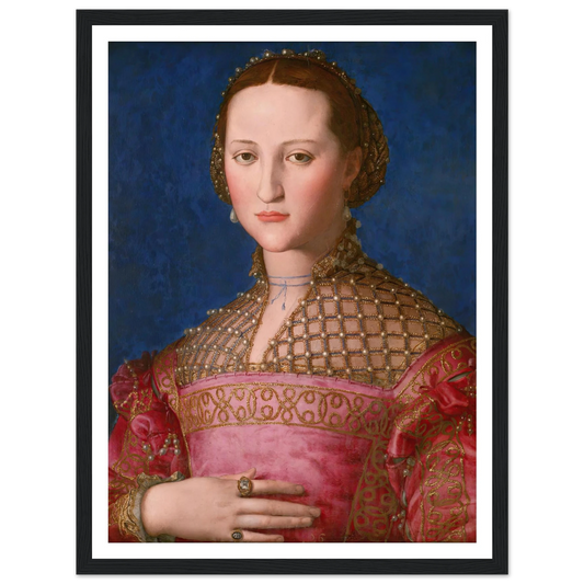 Eleonora Of Toledo (1543) Art Print | Agnolo Bronzino - Framed Poster - 30x40 cm / 12x16″ - Black frame
