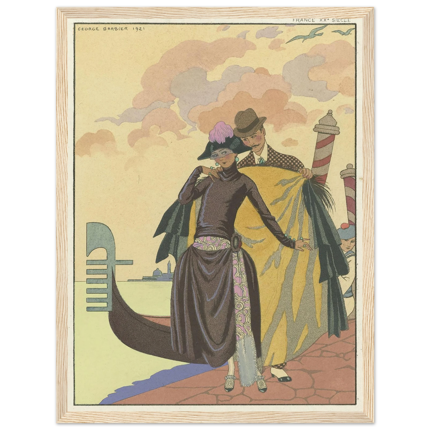 Elle et Lui ; France XXe siècle (1922) Art Print | George Barbier - Framed Poster - 30x40 cm / 12x16″ - Black frame