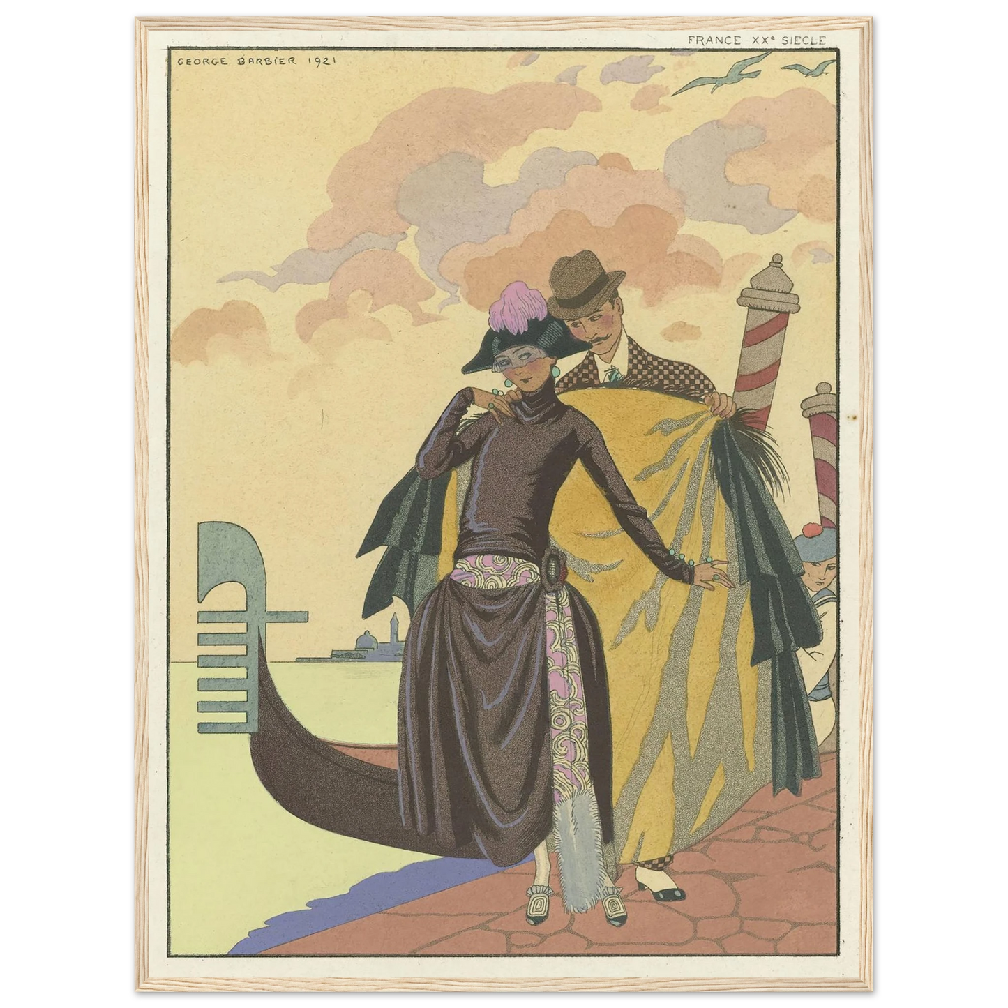 Elle et Lui ; France XXe siècle (1922) Art Print | George Barbier - Framed Poster - 30x40 cm / 12x16″ - Black frame