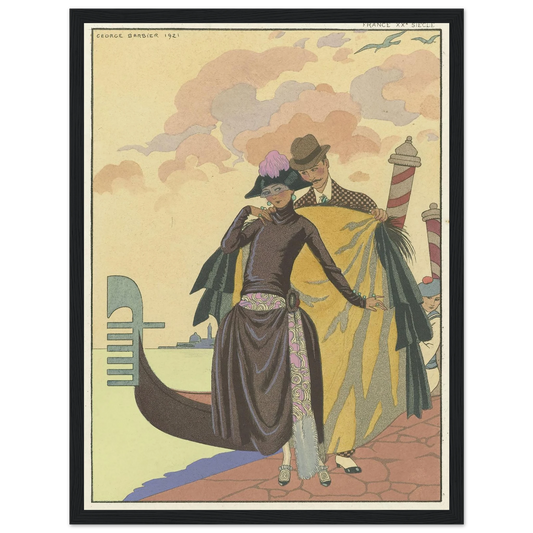 Elle et Lui ; France XXe siècle (1922) Art Print | George Barbier - Framed Poster - 30x40 cm / 12x16″ - Black frame