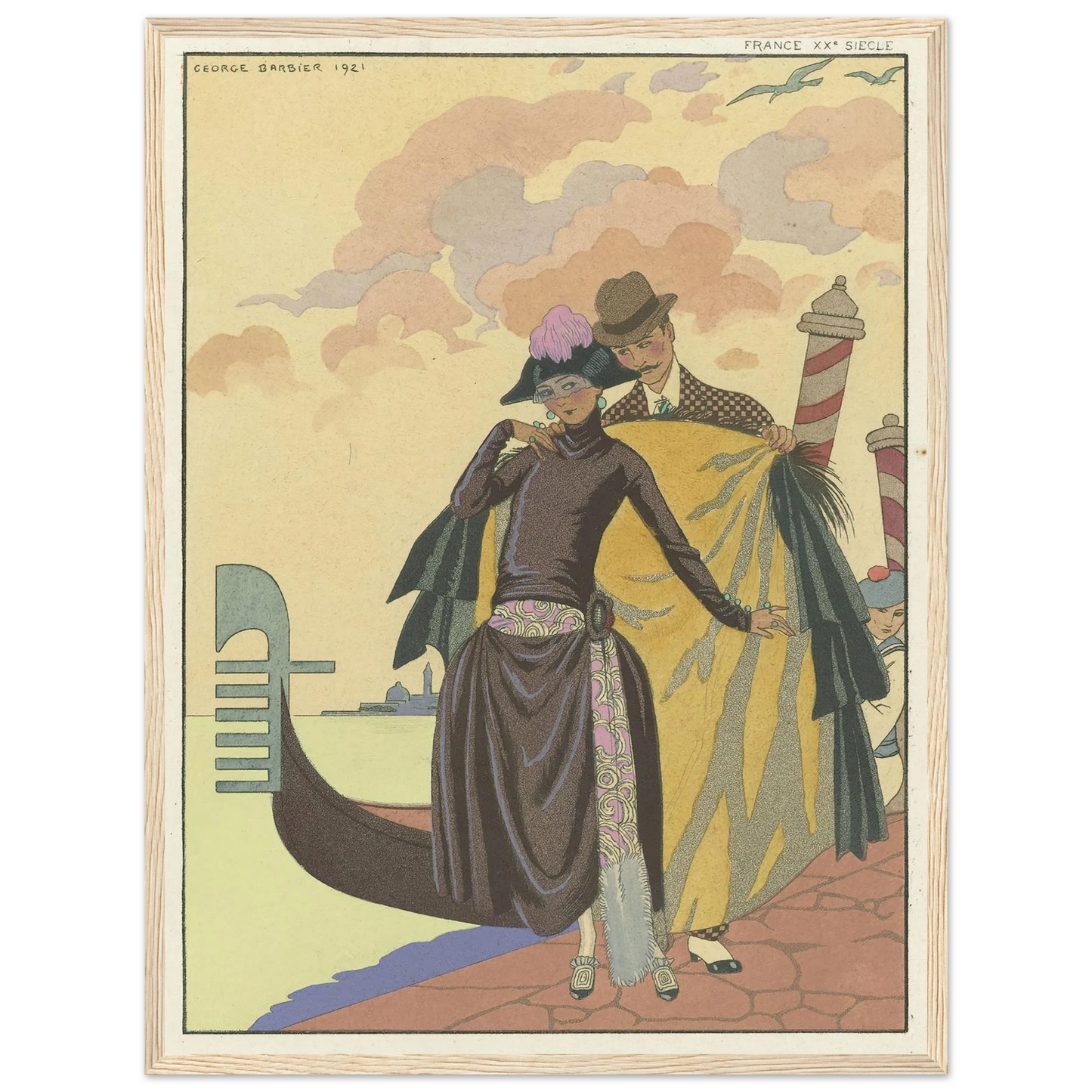 Elle et Lui ; France XXe siècle (1922) Art Print | George Barbier - Framed Poster - 30x40 cm / 12x16″ - Black frame