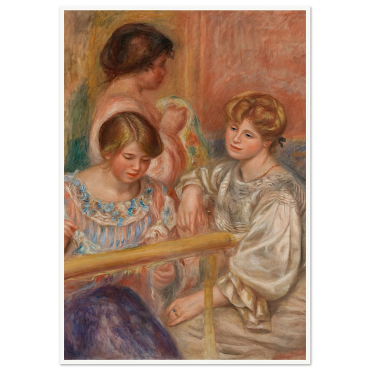 Embroiderers (Les Brodeuses) (c. 1902) Art Print | Pierre Auguste Renoir - Framed Poster - 30x40 cm / 12x16″ - Black frame