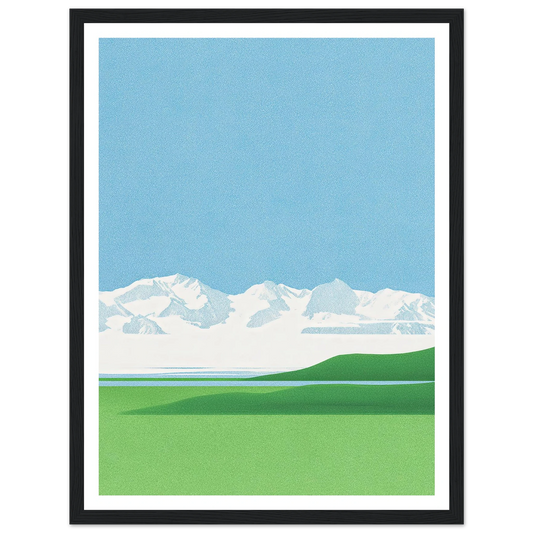 Emerald Valley Panorama - Framed Poster - 30x40 cm / 12x16″ - Black frame