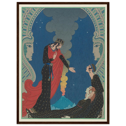Empedocles and Panthea (1929) Art Print | George Barbier - Framed Poster - 30x40 cm / 12x16″ - Black frame
