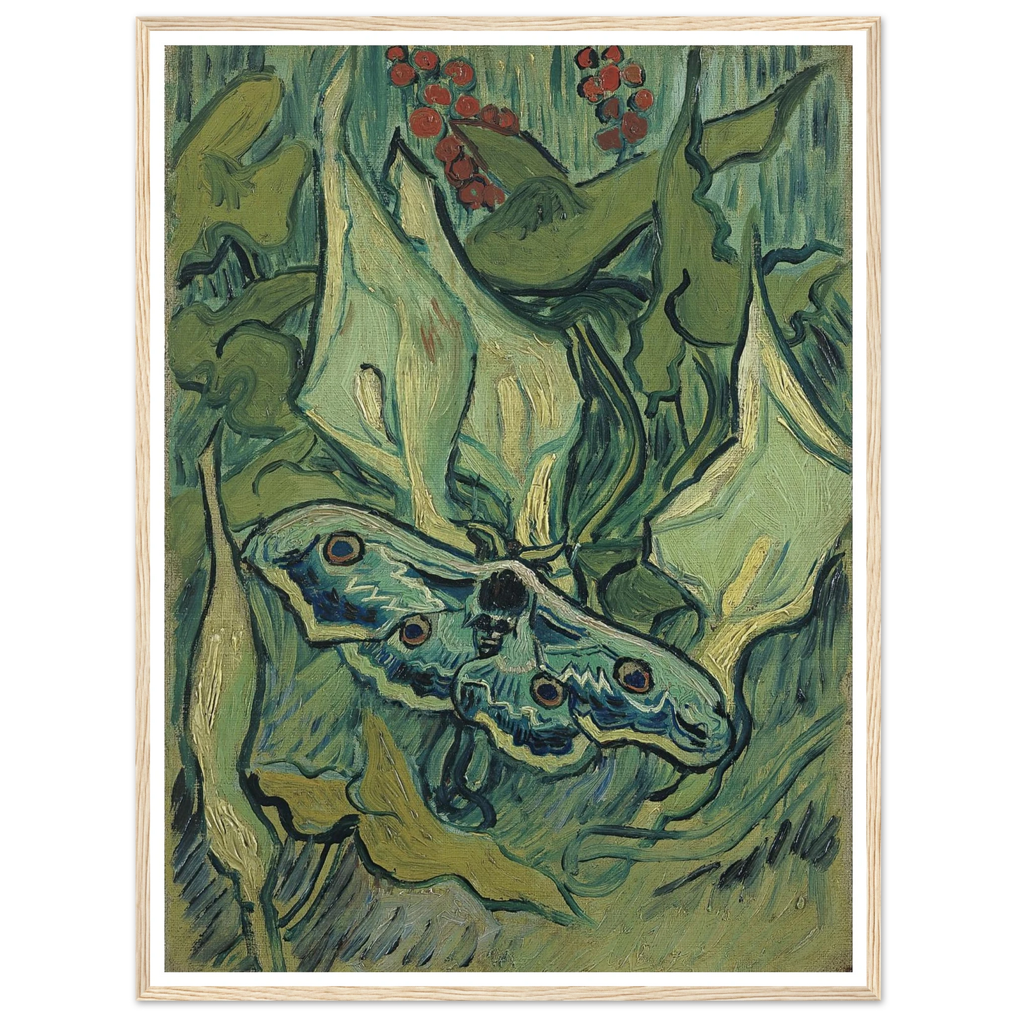 Emperor moth (1889) Art Print | Vincent van Gogh - Framed Poster - 30x40 cm / 12x16″ - Black frame