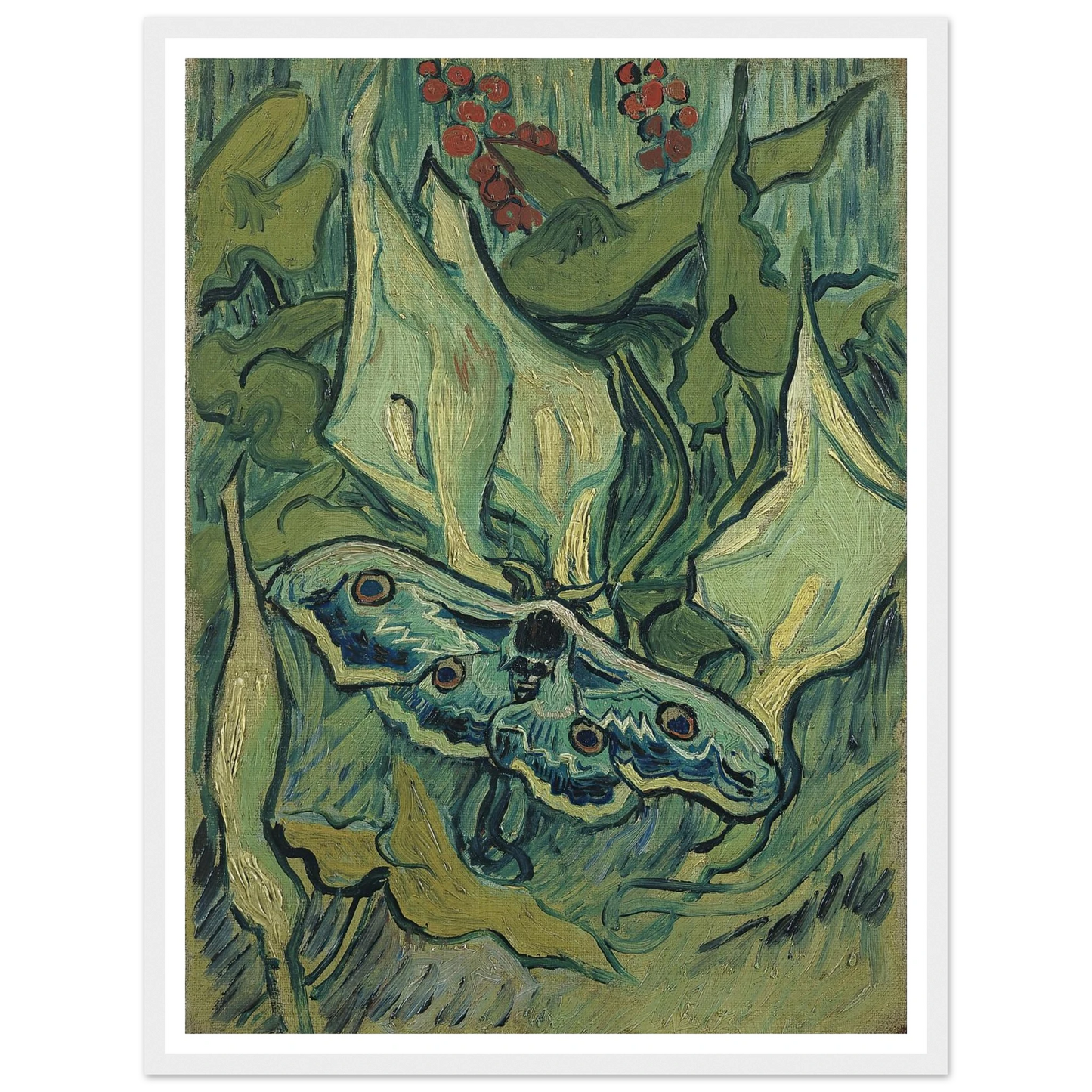 Emperor moth (1889) Art Print | Vincent van Gogh - Framed Poster - 30x40 cm / 12x16″ - Black frame