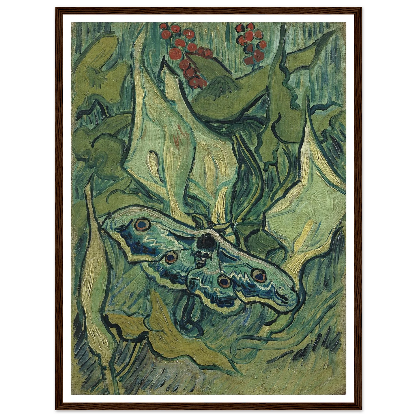 Emperor moth (1889) Art Print | Vincent van Gogh - Framed Poster - 30x40 cm / 12x16″ - Black frame