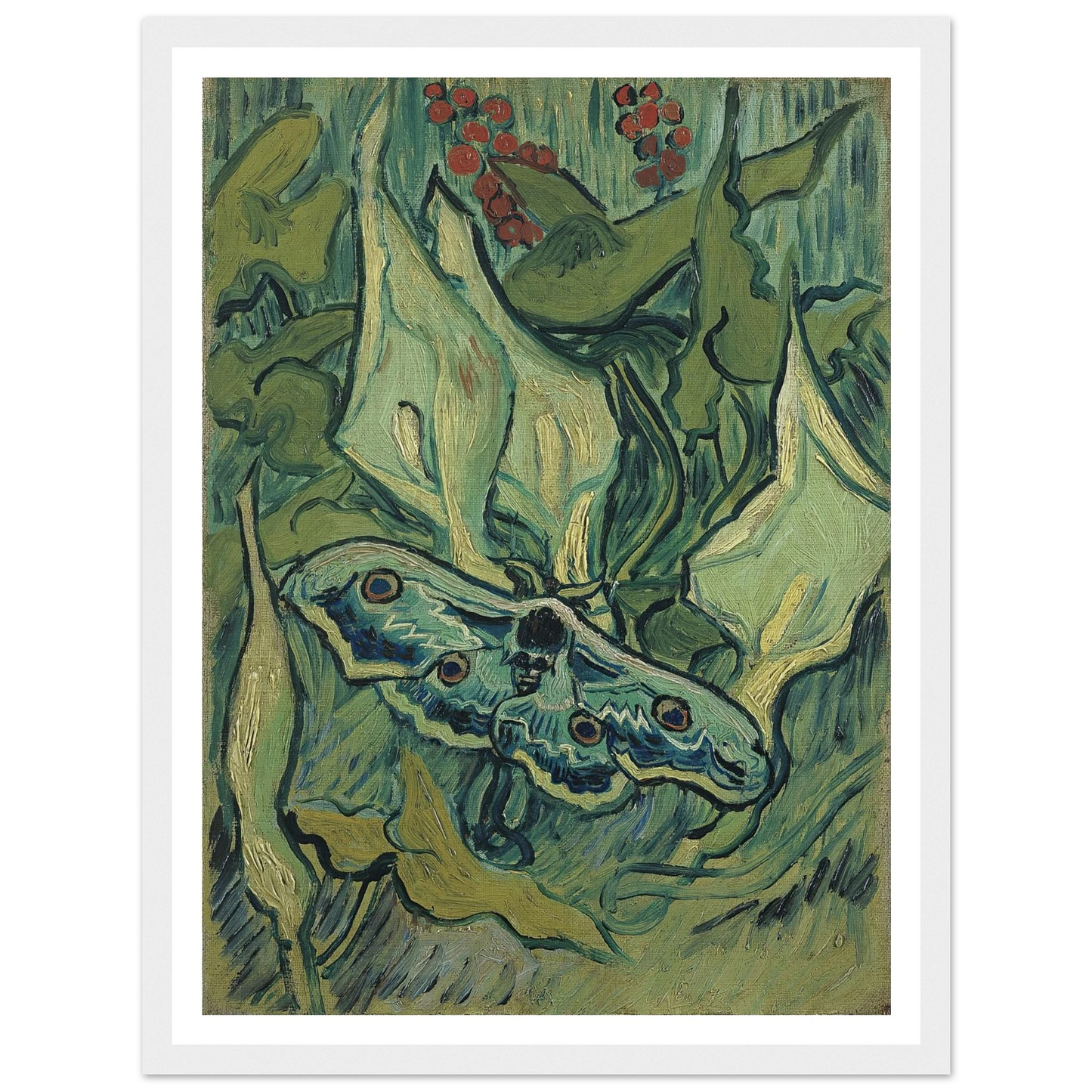Emperor moth (1889) Art Print | Vincent van Gogh - Framed Poster - 30x40 cm / 12x16″ - Black frame